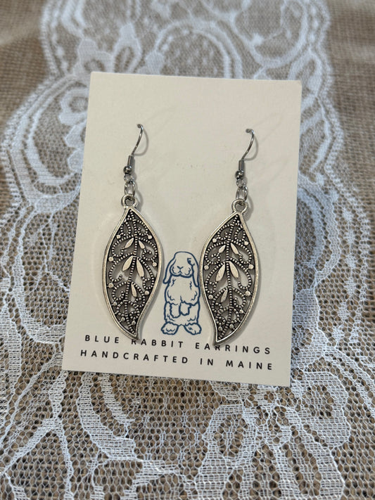 Antique Silver Leaf Earrings