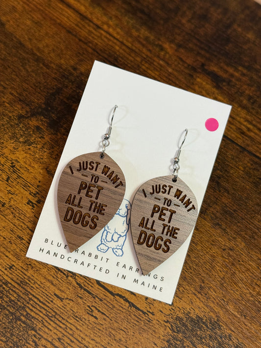 Walnut All The Dogs Earrings