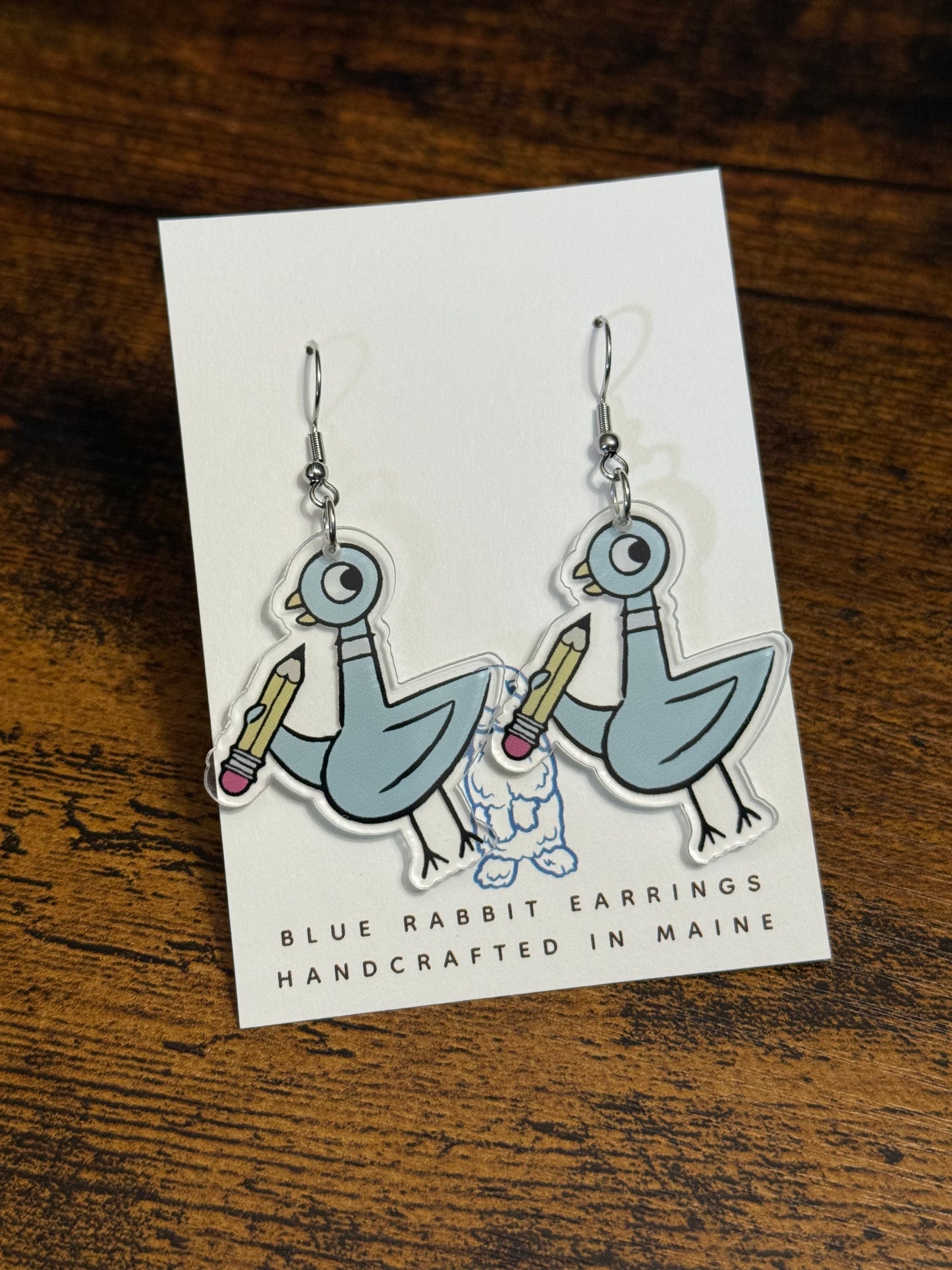 Acrylic Pigeon Earrings #2