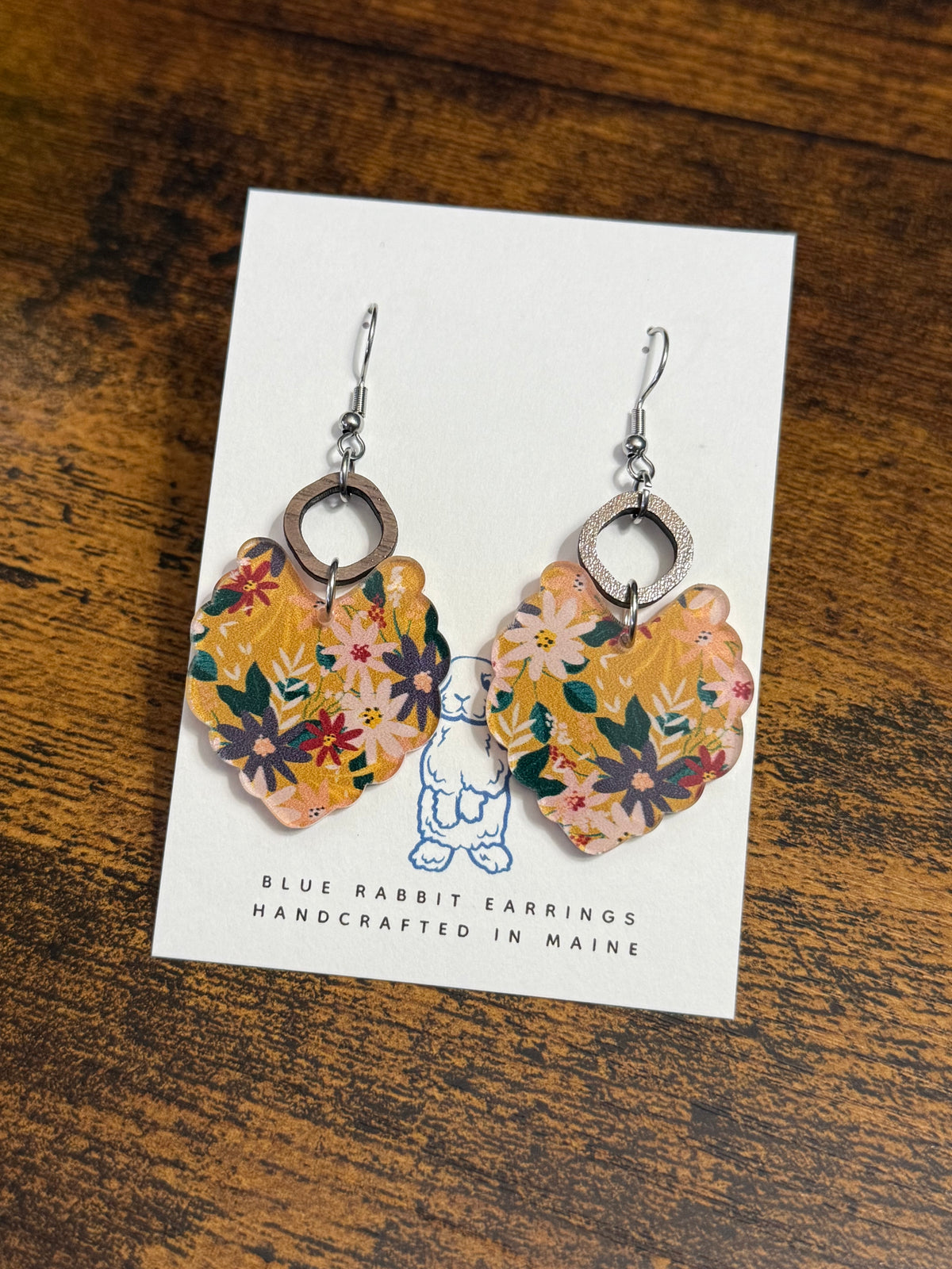 Acrylic Floral Print Earrings