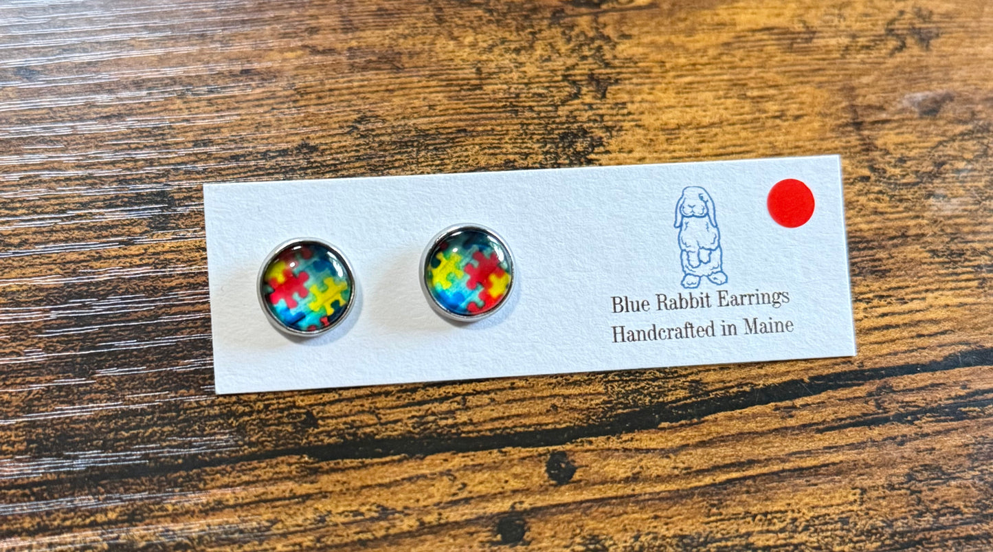 Autism Awareness Studs 10mm