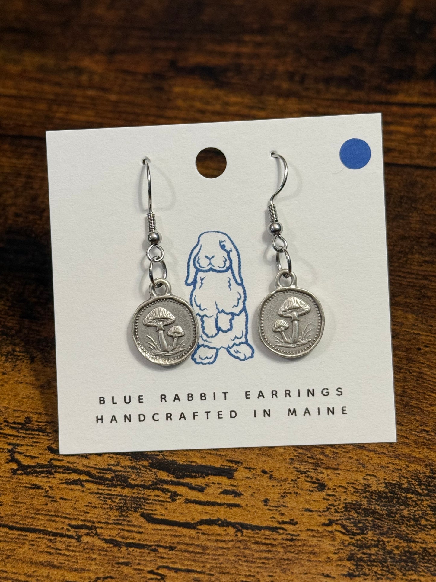 Antique Silver Mushroom Earrings