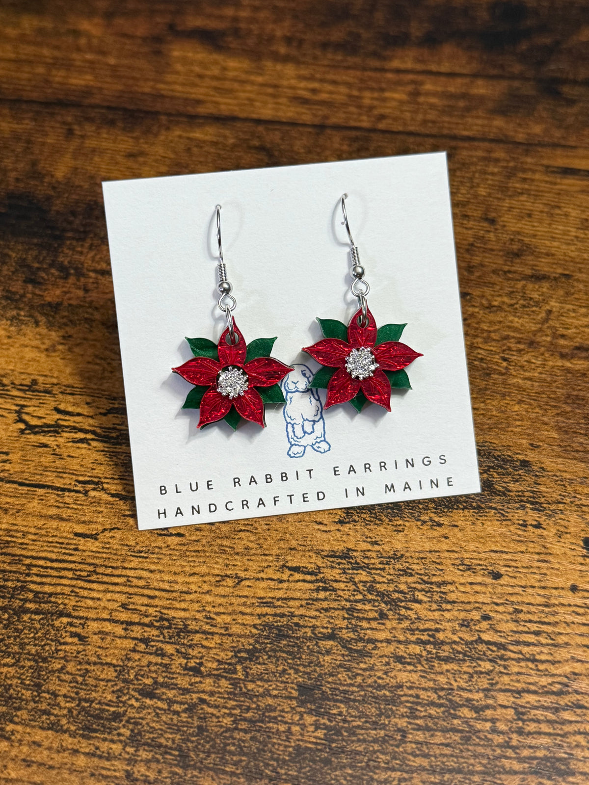Acrylic Poinsettia Earrings