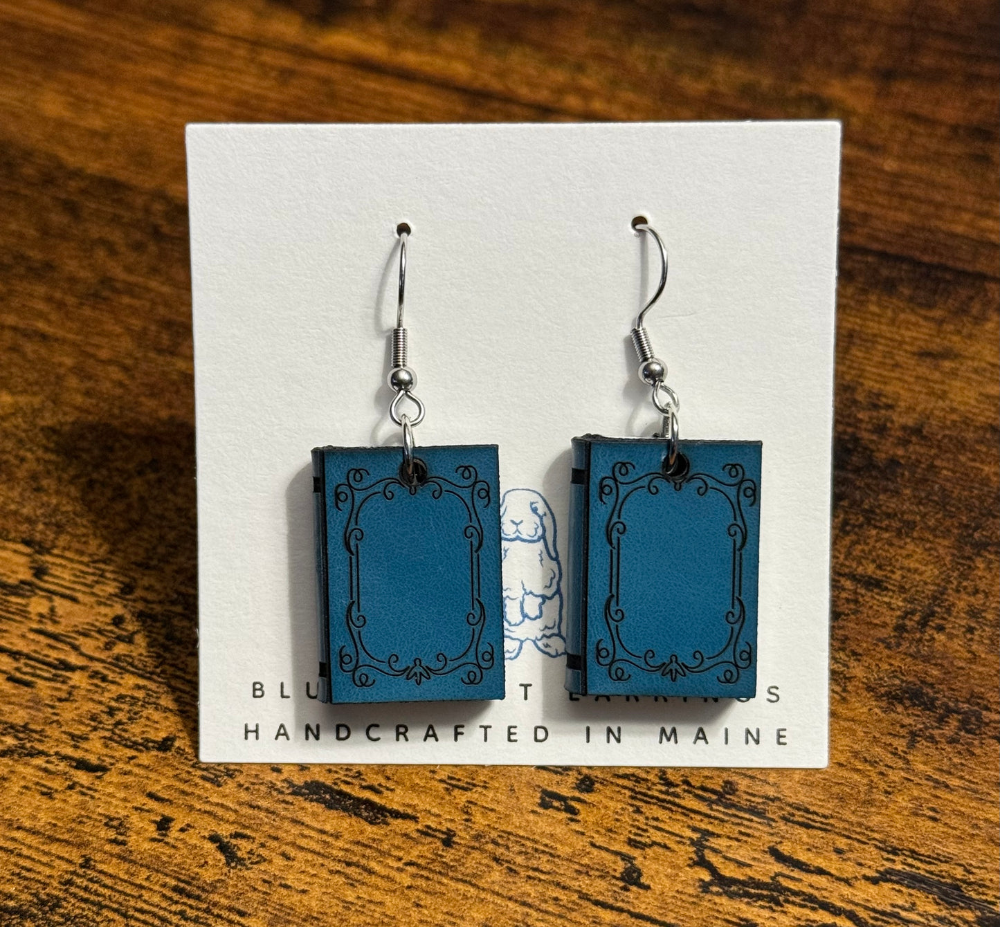 Teal Leatherette Earrings
