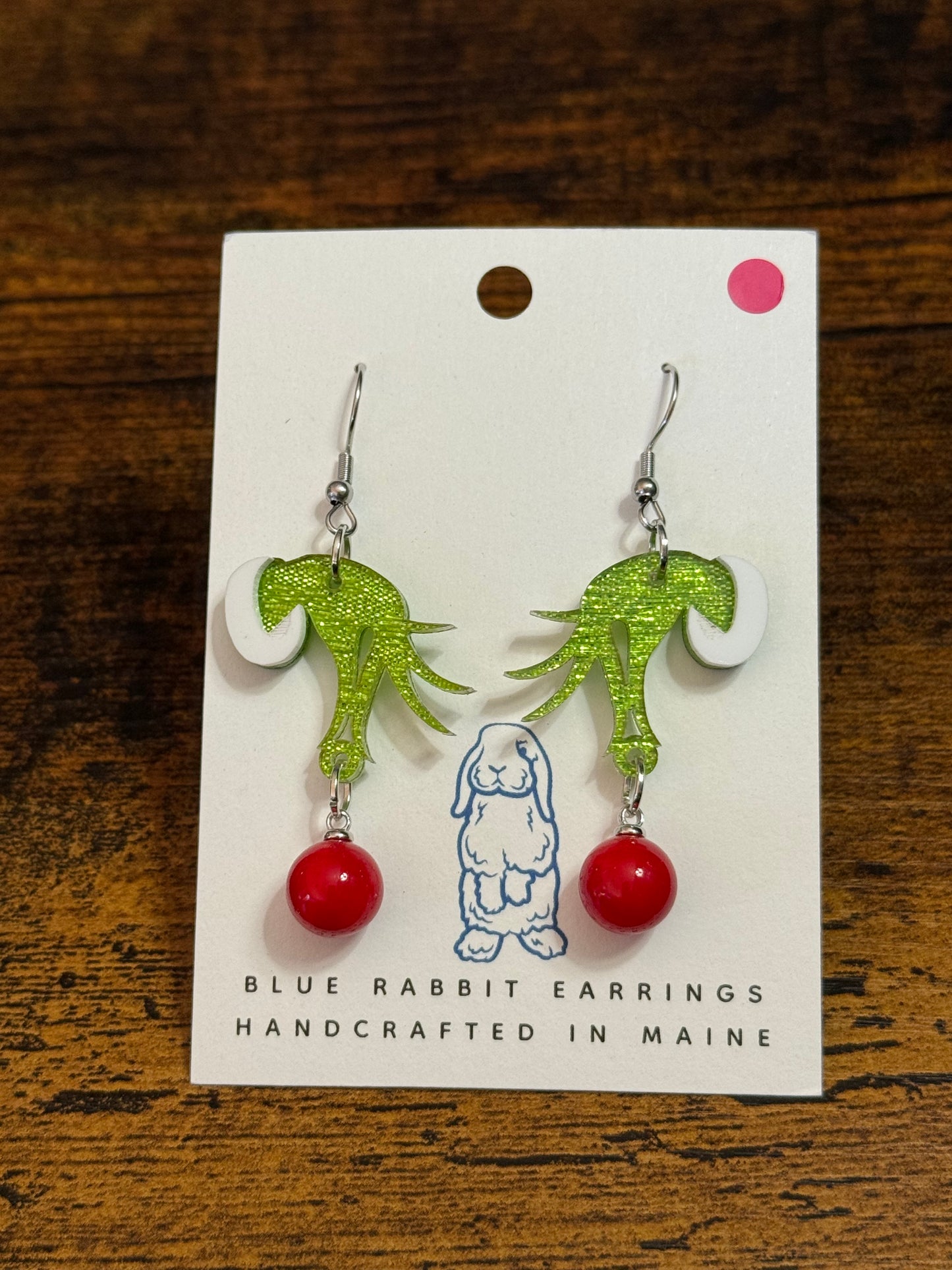 Acrylic Grinch Inspired Earrings