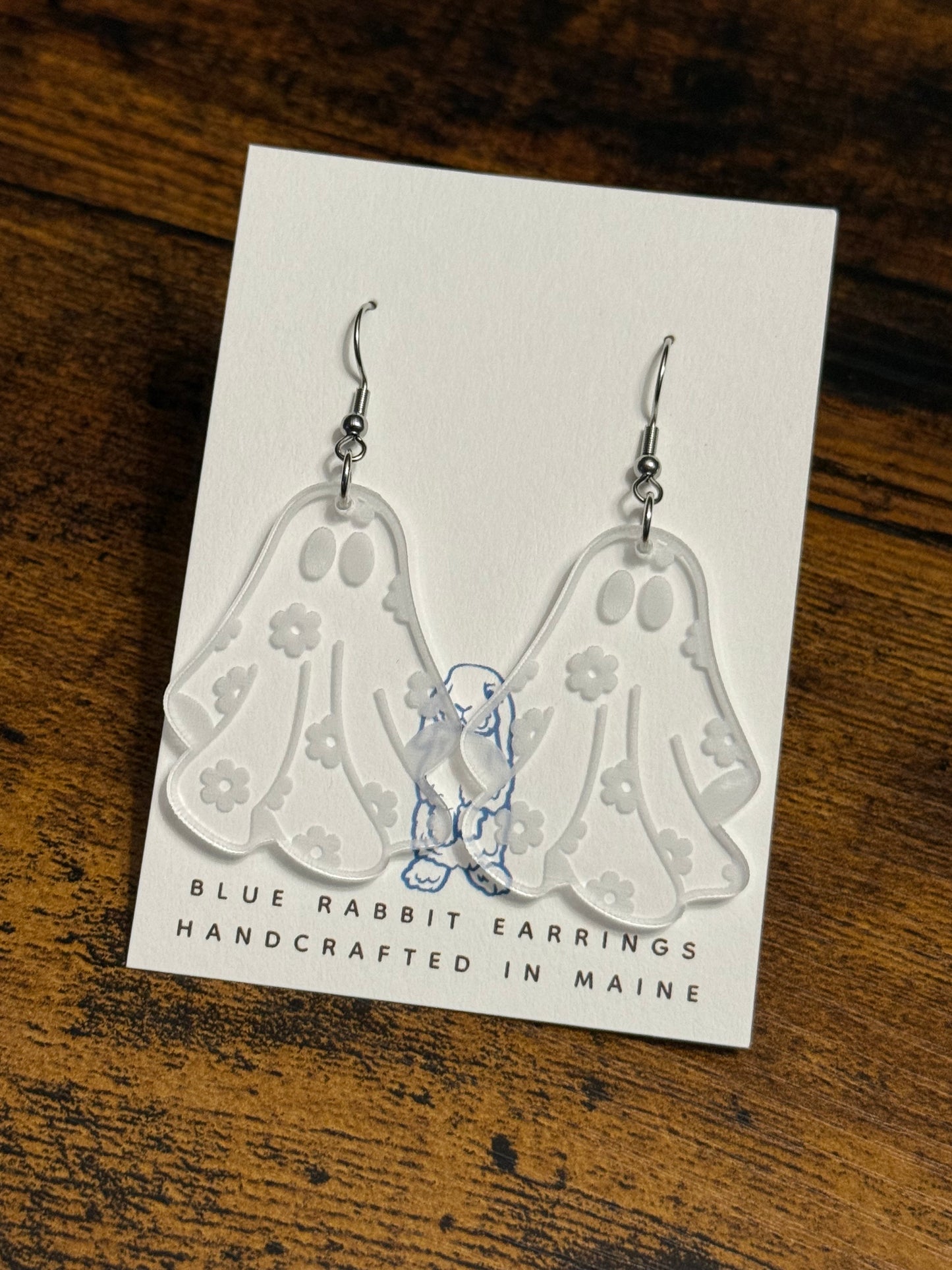Acrylic Floral Ghost Earrings