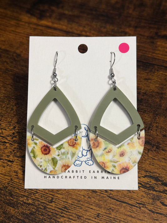 Acrylic Sunflower Earrings
