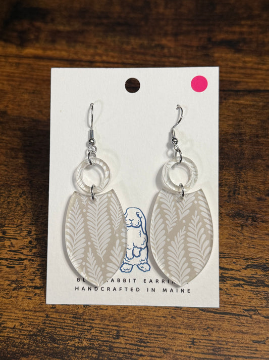 Acrylic Fern Print Earrings