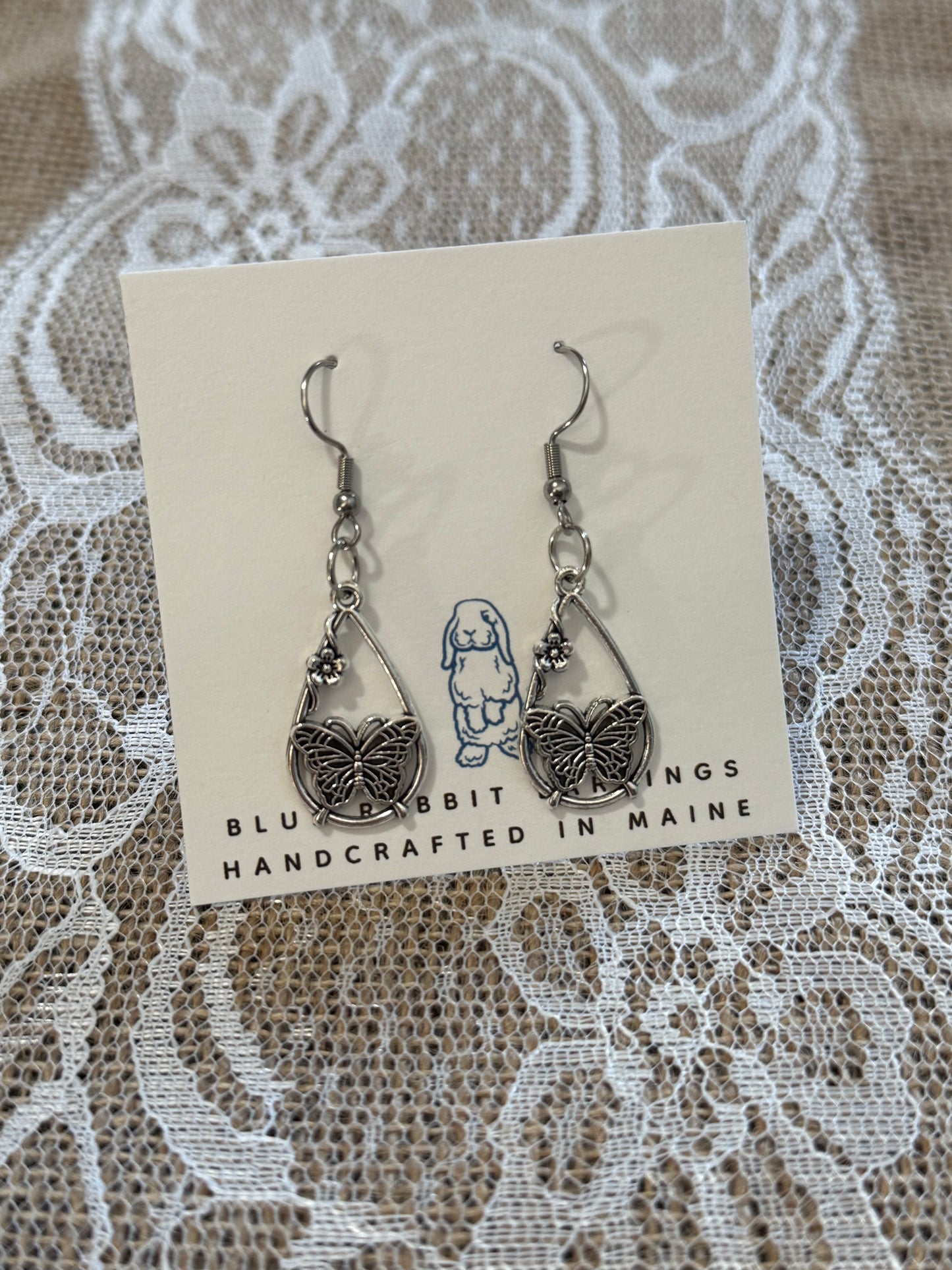 Silver Butterfly Earrings
