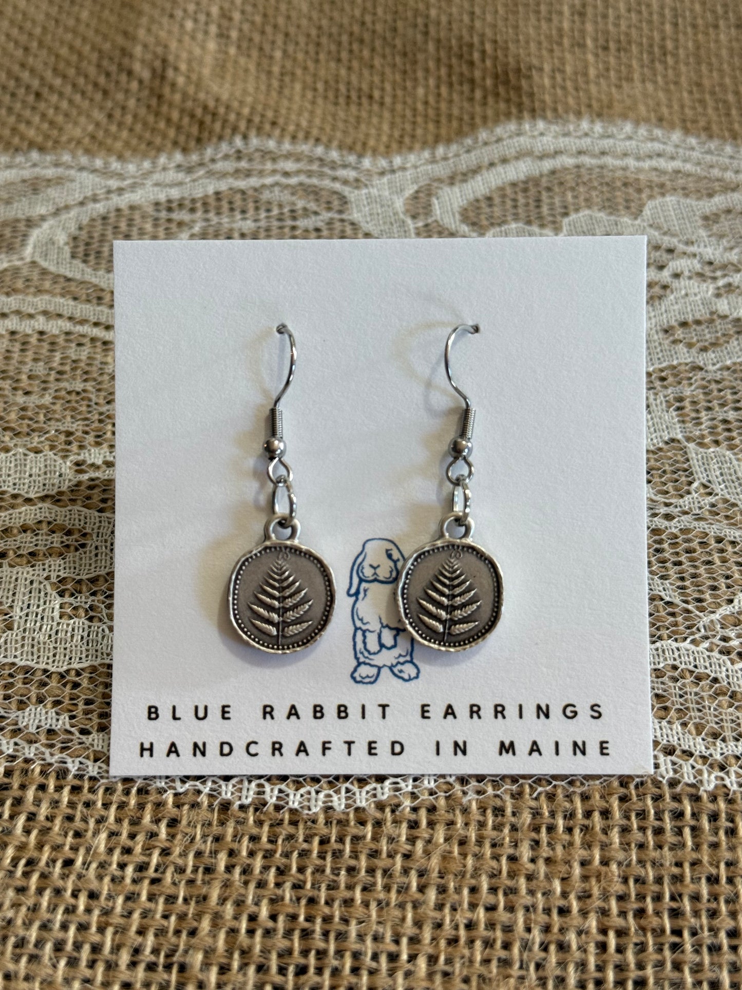 Antique Silver Fern Earrings