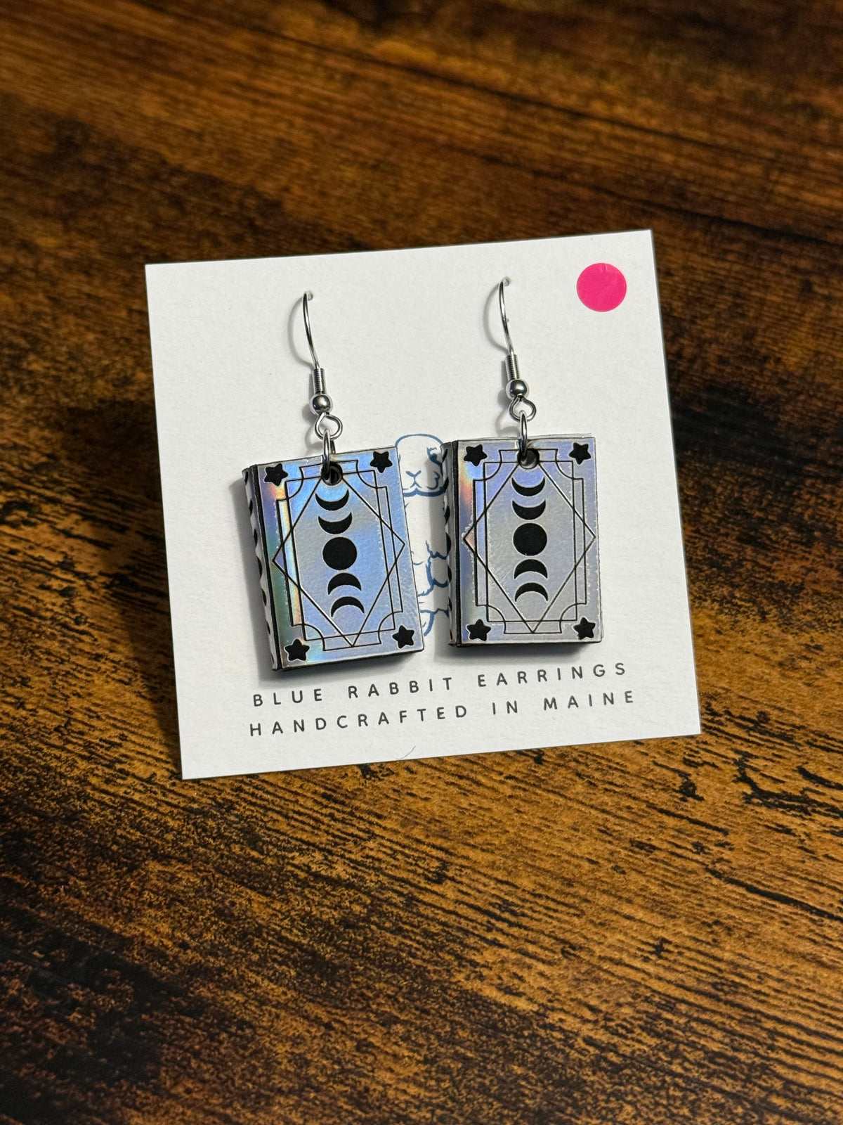 Holographic Celestial Book Earrings