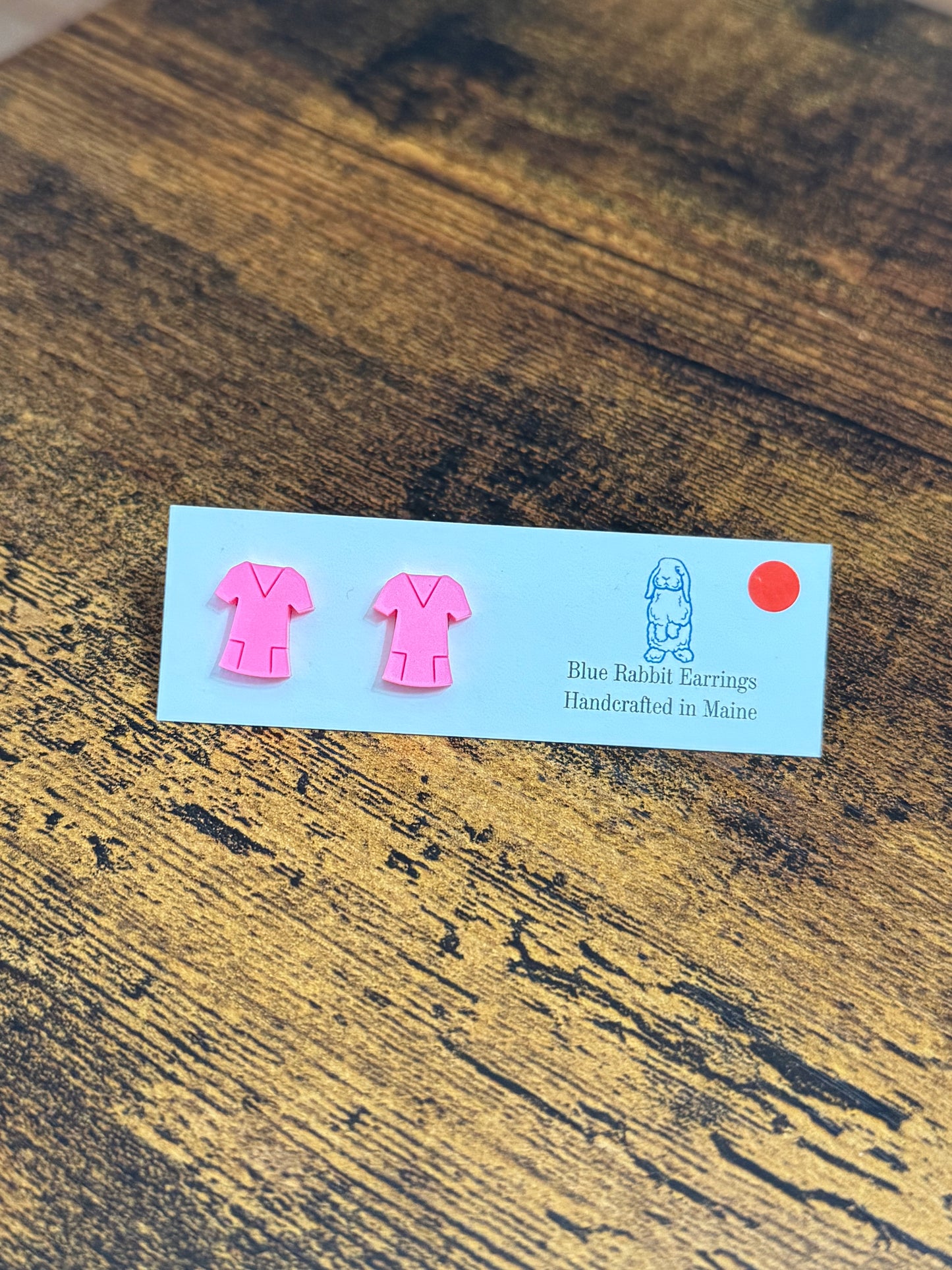 Acrylic Pink Scrub Top Studs