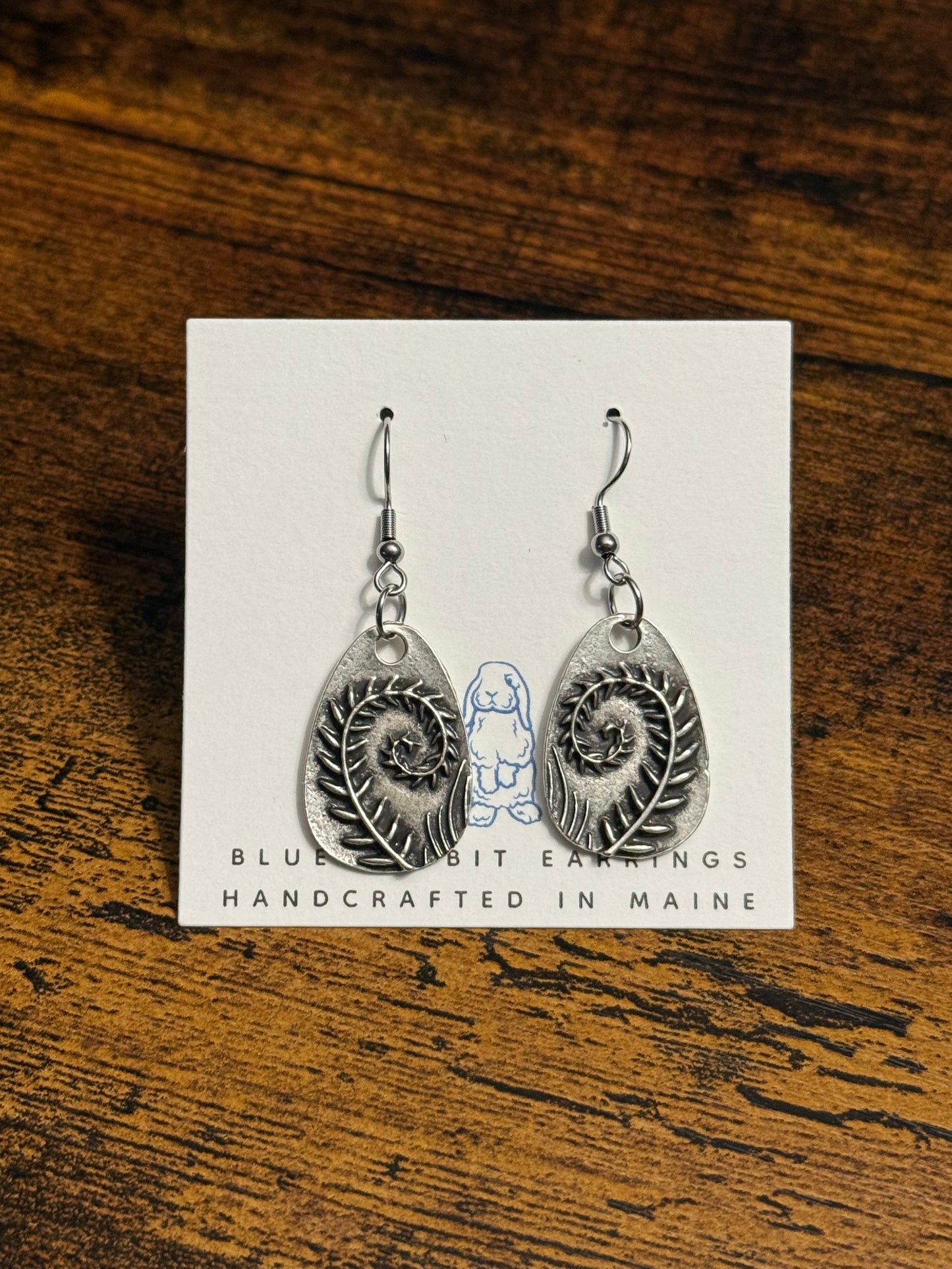 Antique Silver Fern Earrings