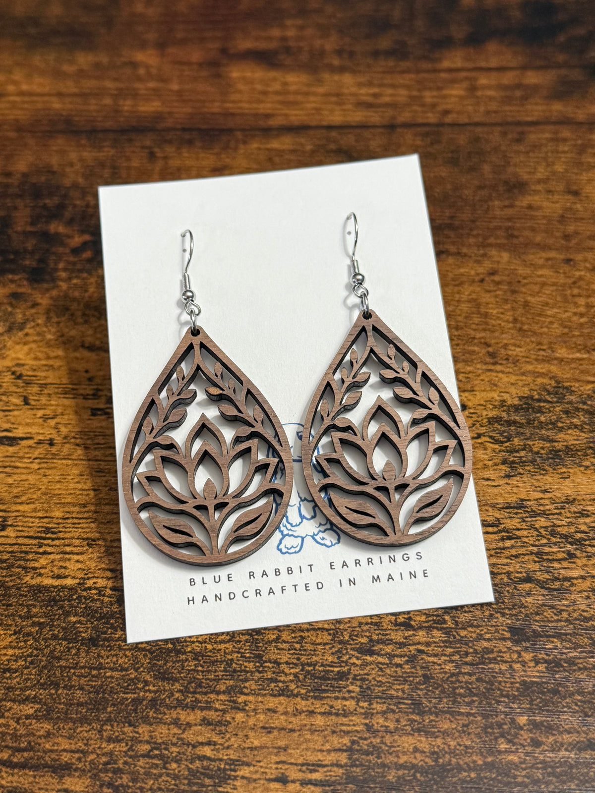 Walnut Floral Earrings