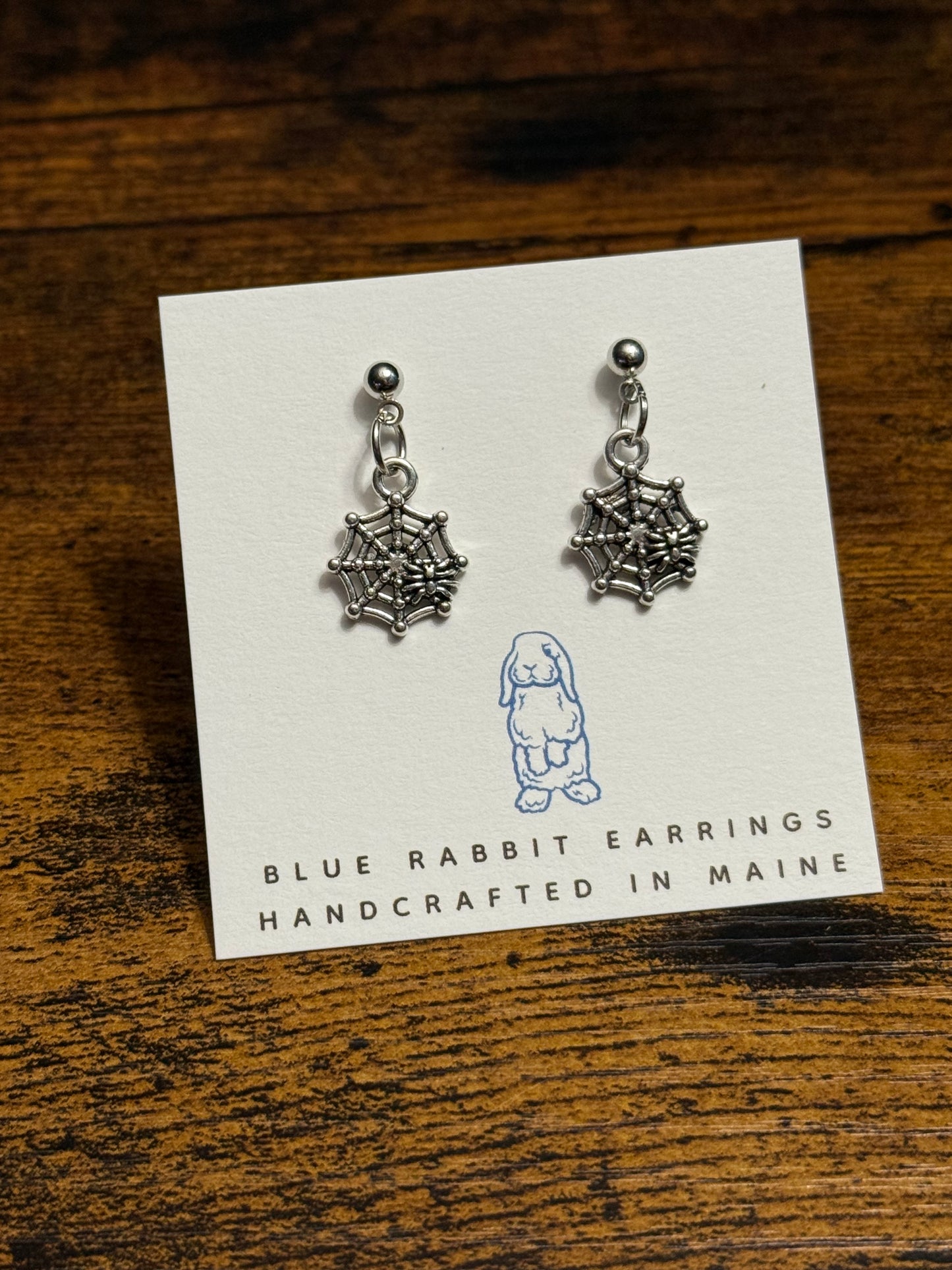 Antique Silver Spiderweb Earrings