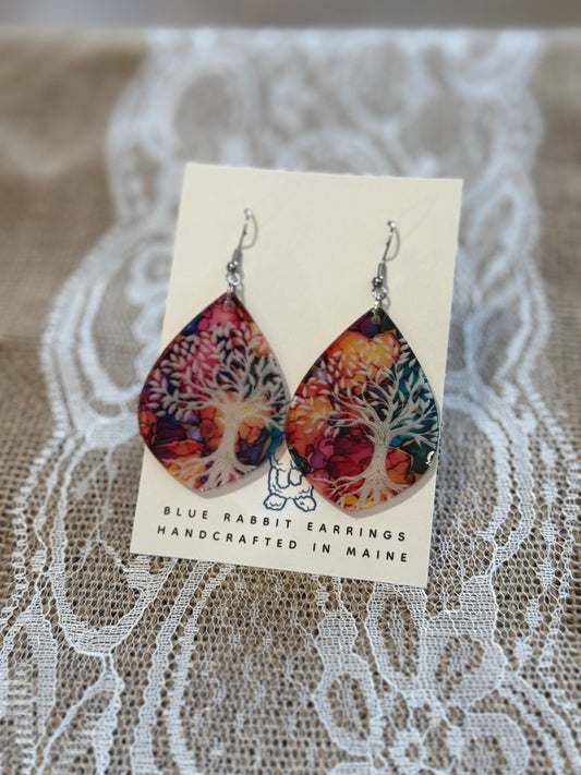 Acrylic Enchanted Tree Earrings