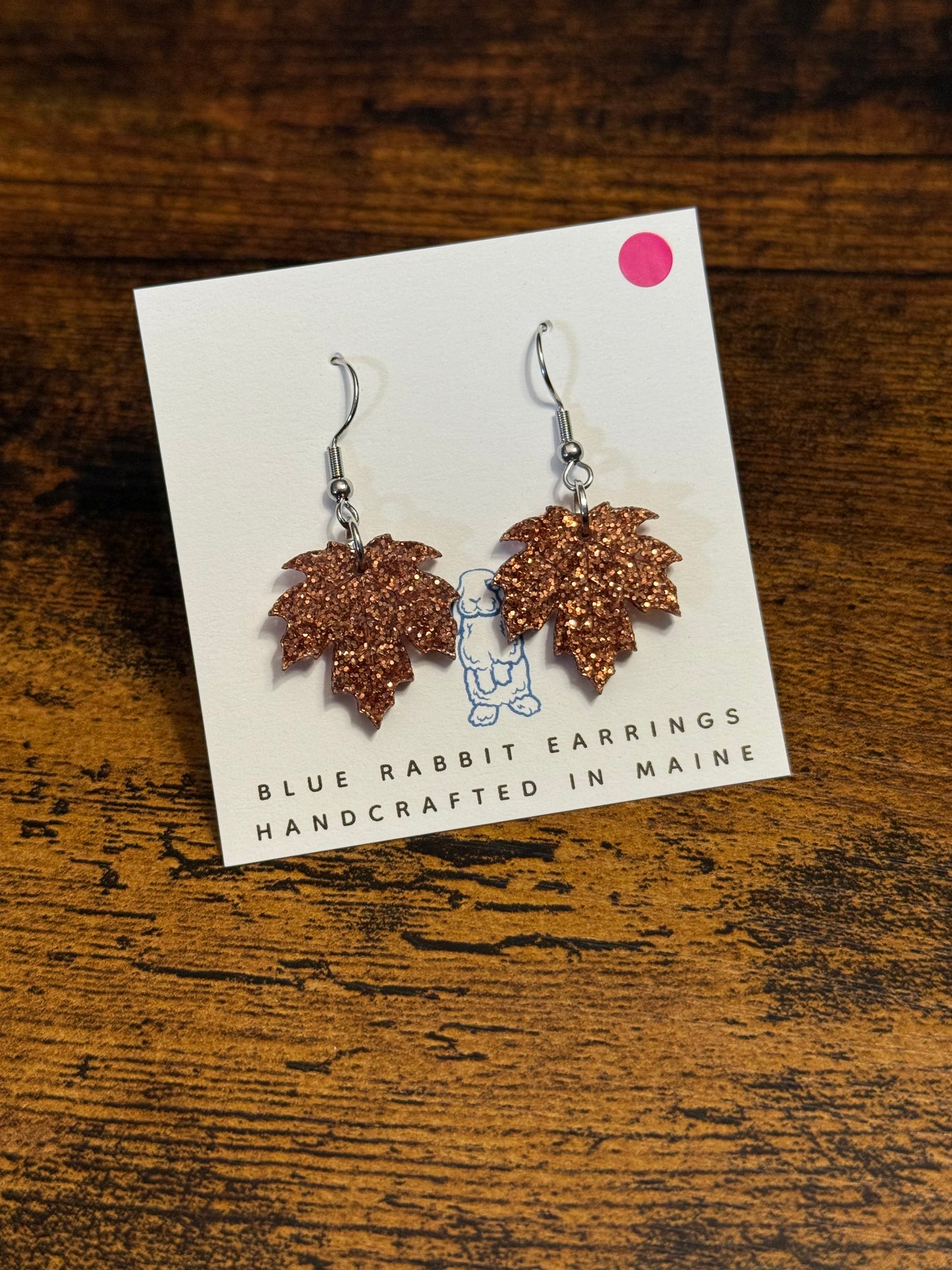 Acrylic Pumpkin Spice Leaf Earrings