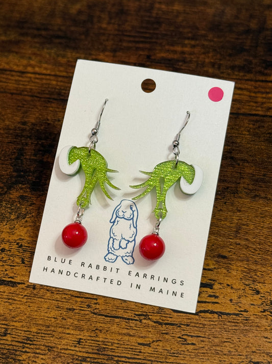 Acrylic Grinch Inspired Earrings