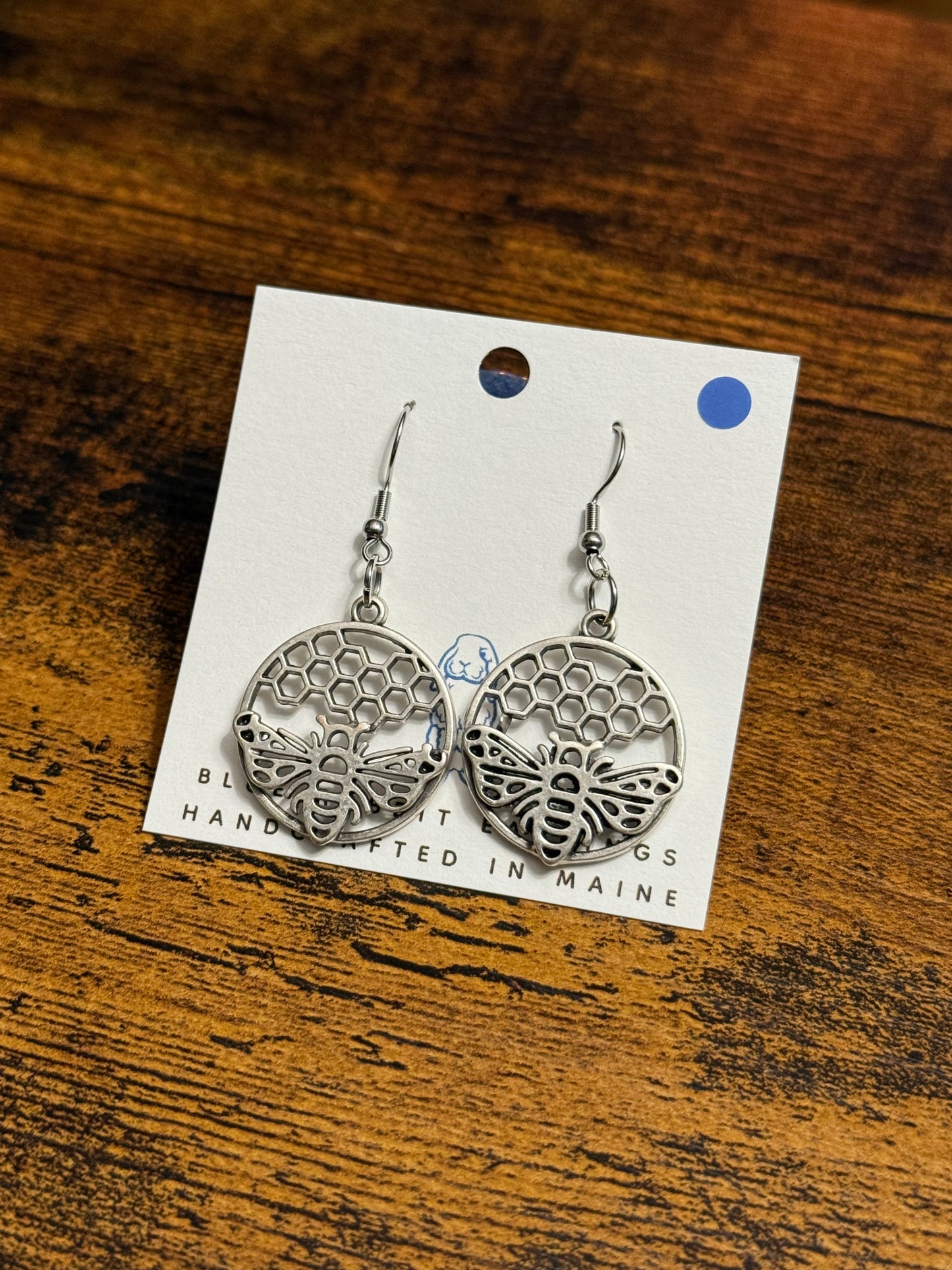 Antique Silver Bee Earrings