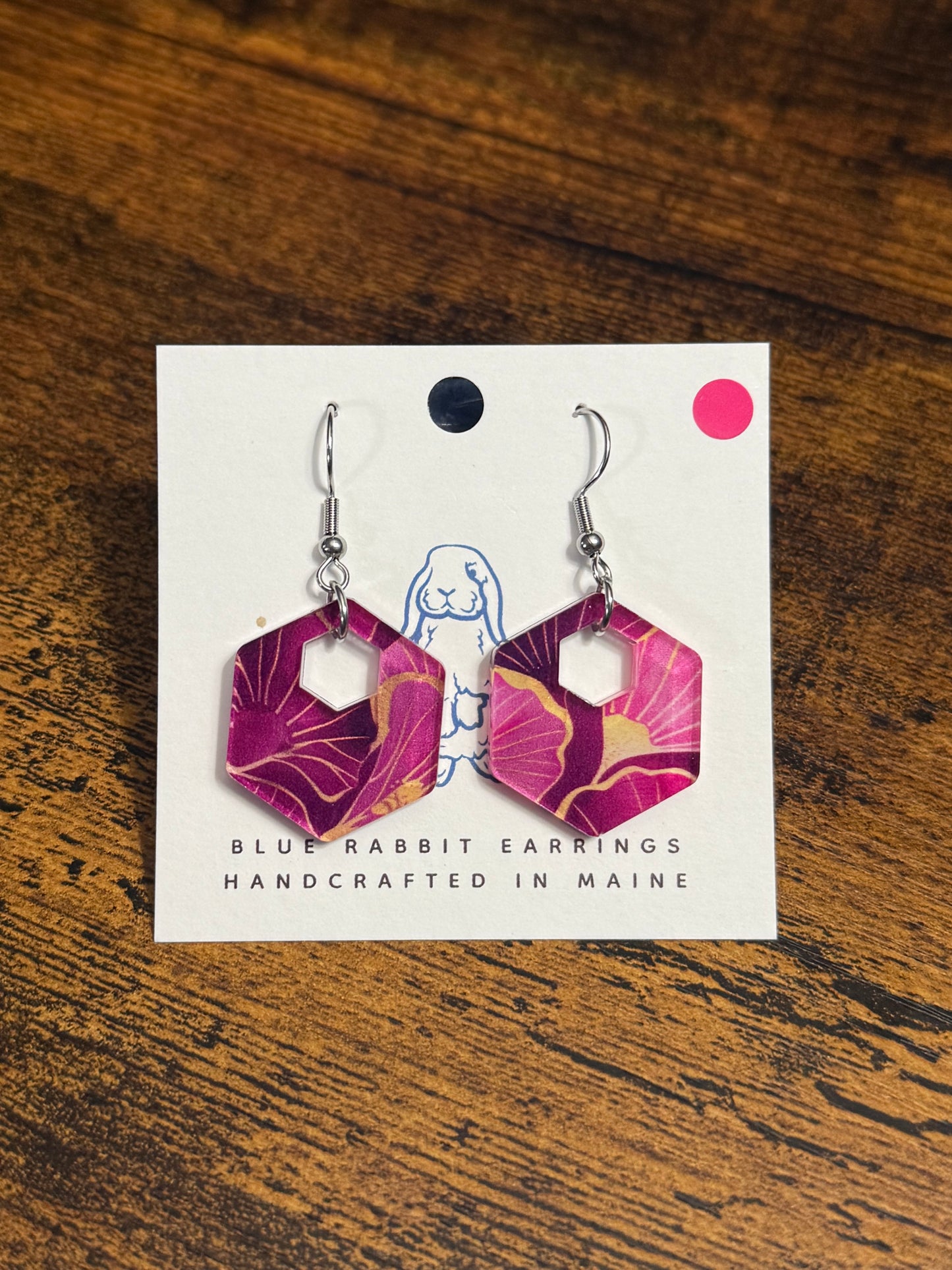 Acrylic Purple Floral Earrings