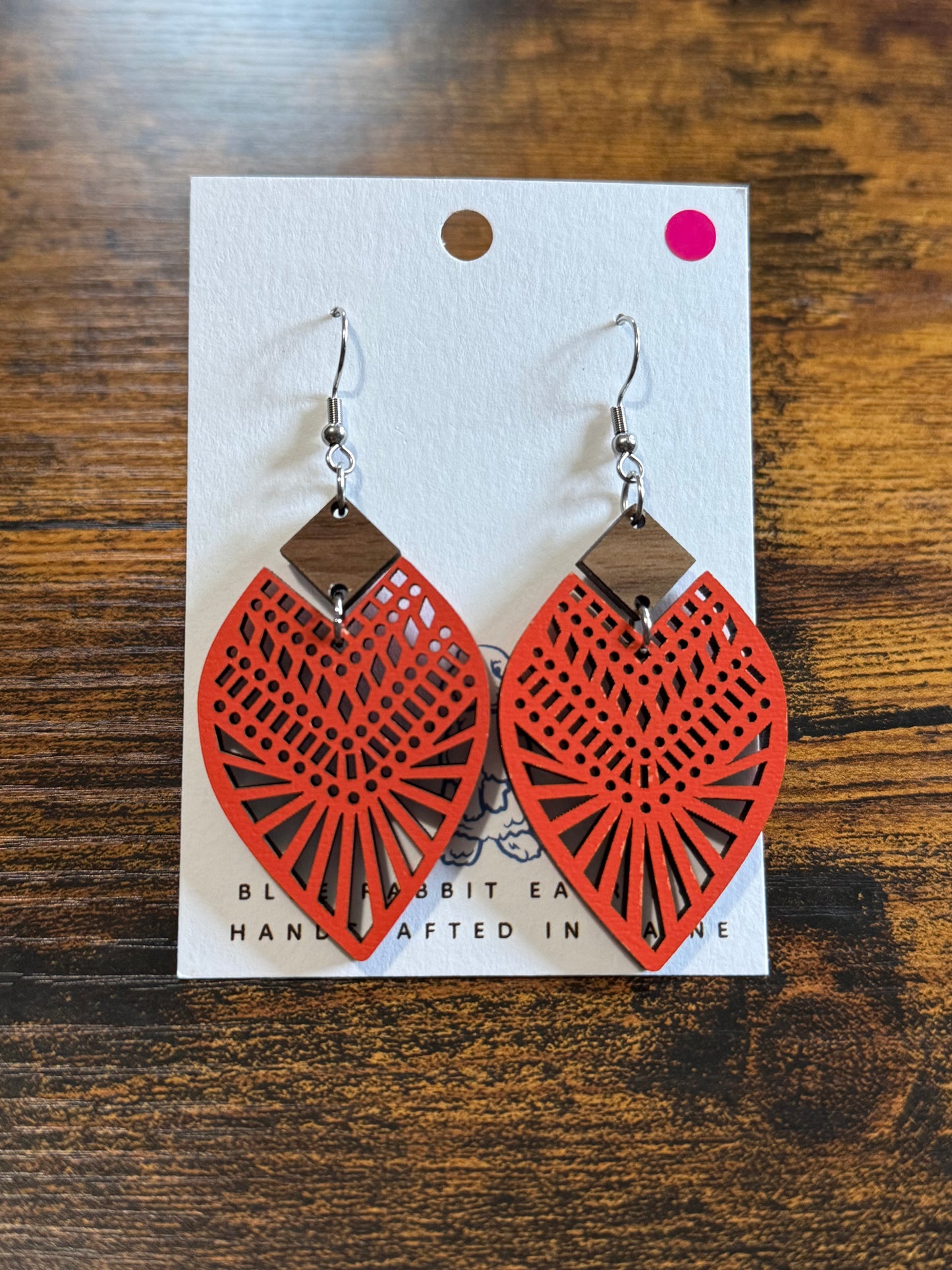 Walnut Orange Earrings