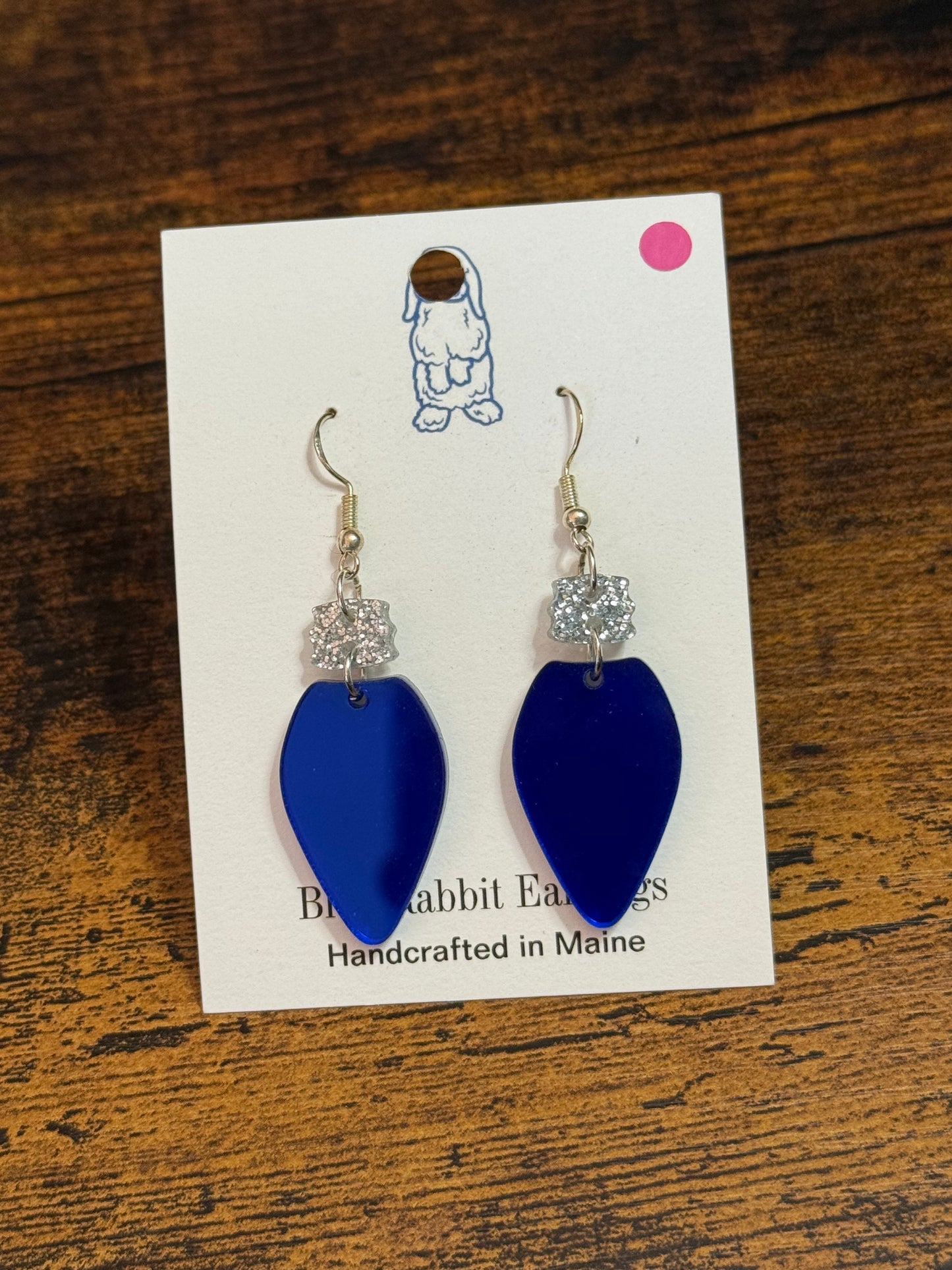 Mirrored Blue Acrylic Light Earrings
