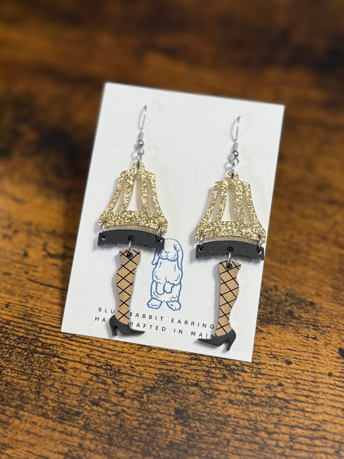 Acrylic Leg Lamp Earrings
