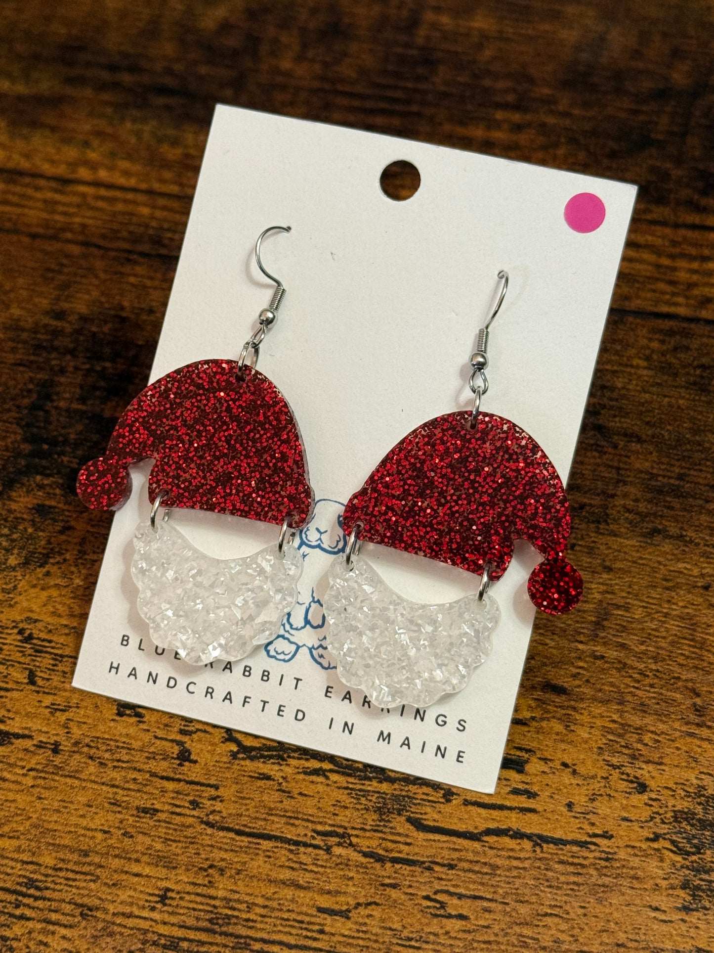 Acrylic Santa Earrings