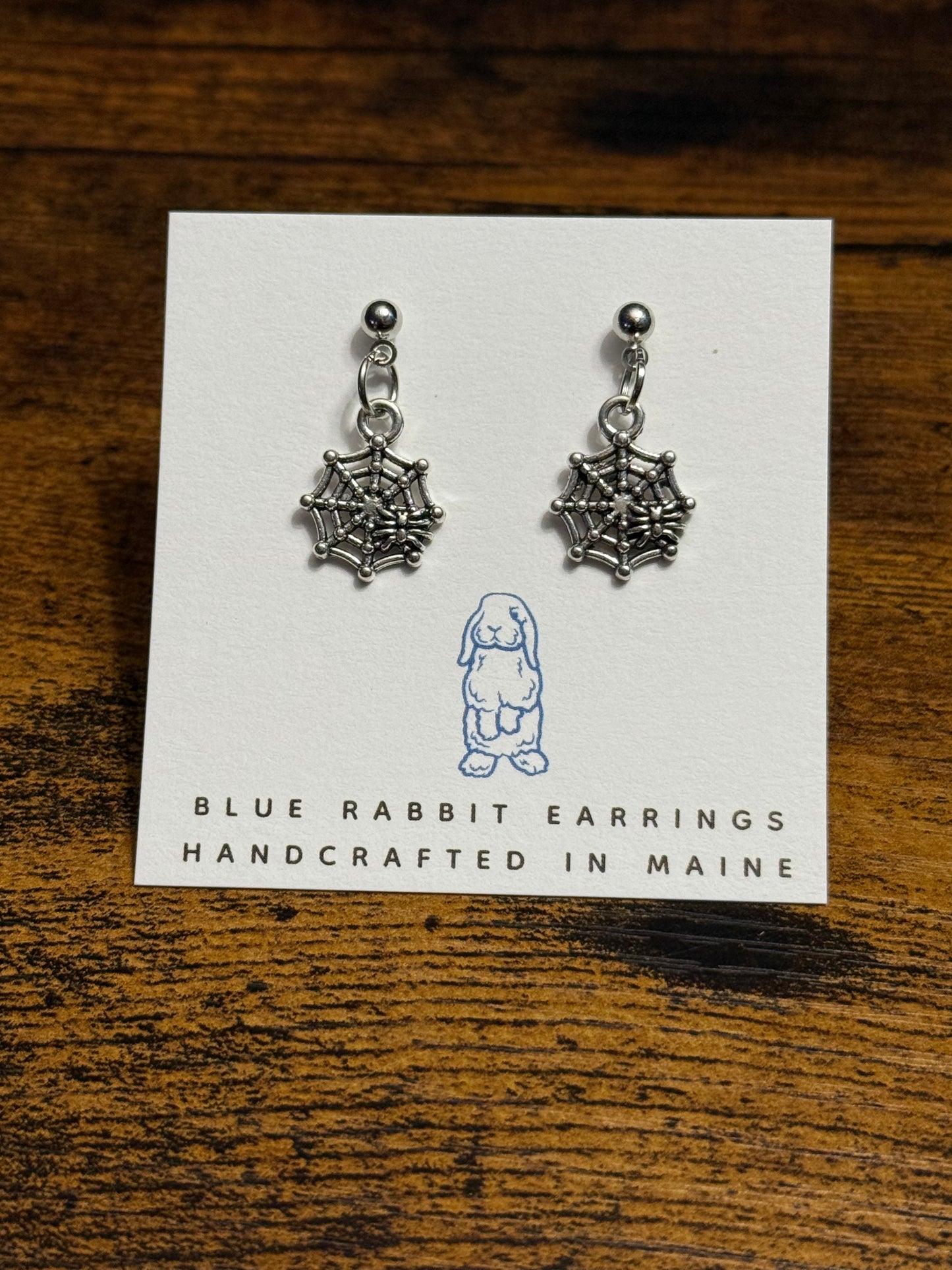 Antique Silver Spiderweb Earrings