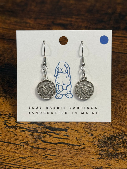 Antique Silver Turtle Earrings
