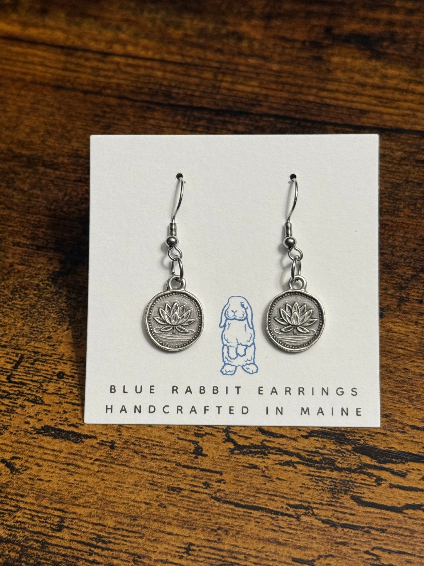 Antique Silver Lotus Earrings