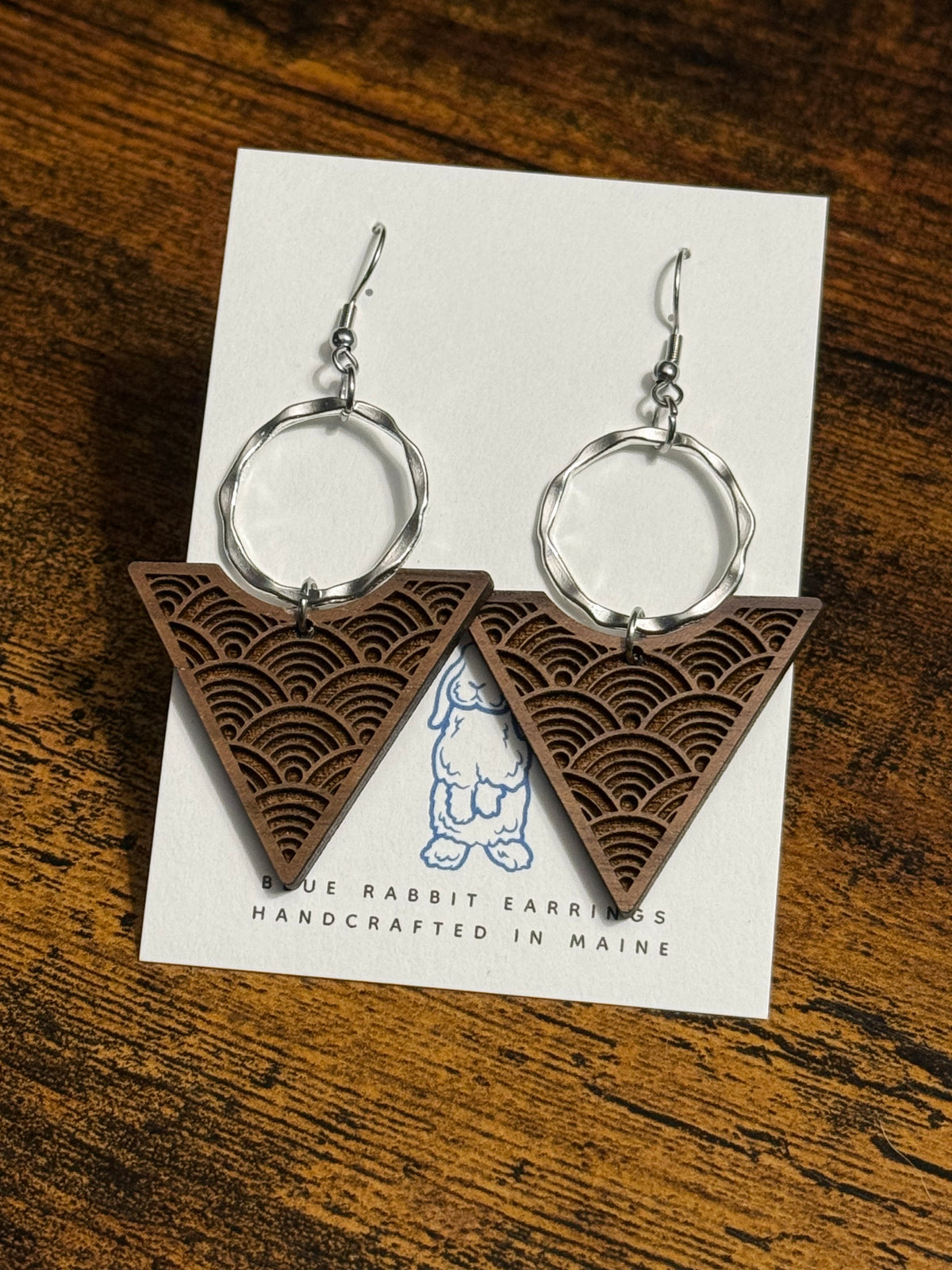Walnut Triangle Earrings