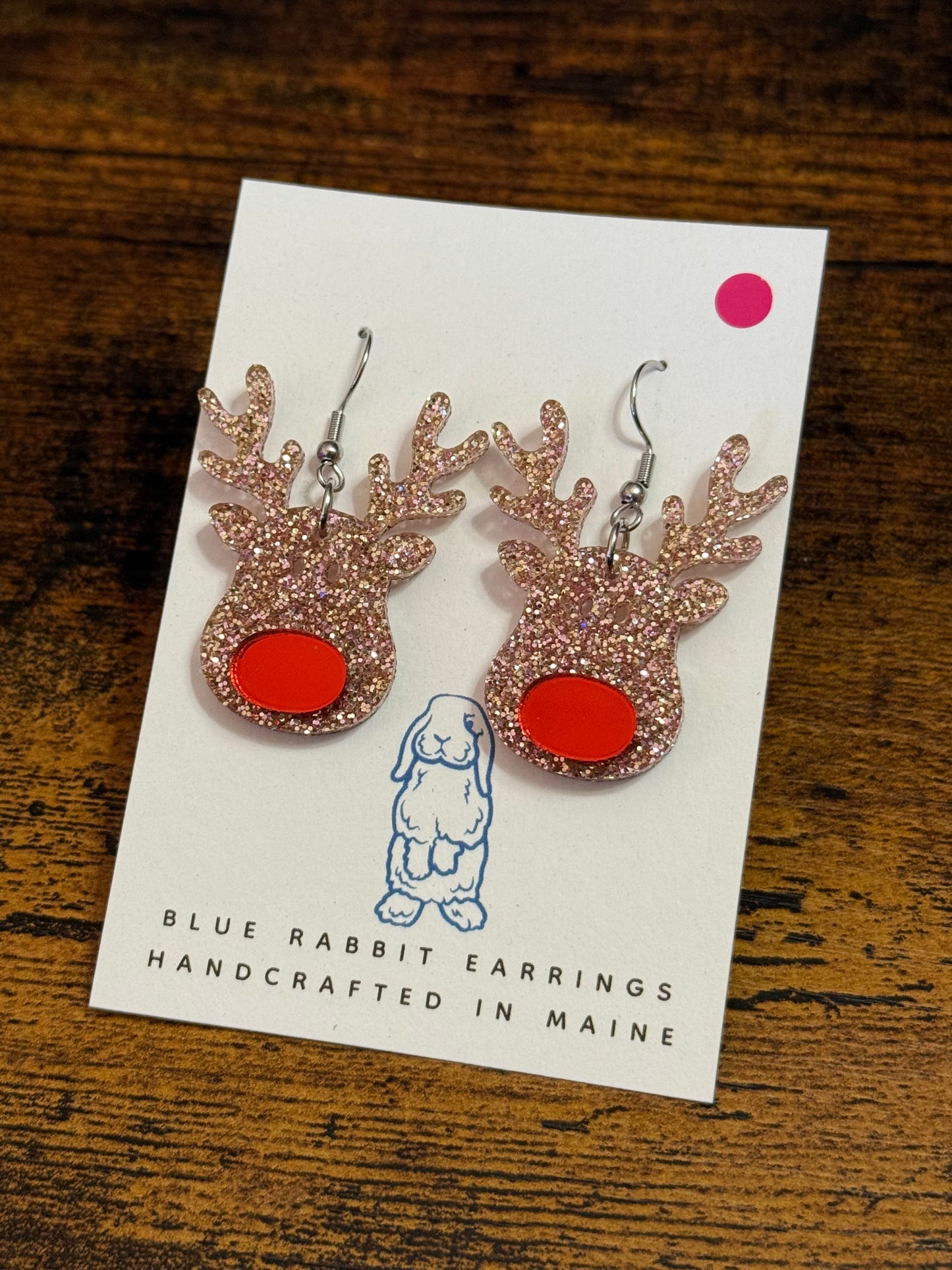 Acrylic Reindeer Earrings
