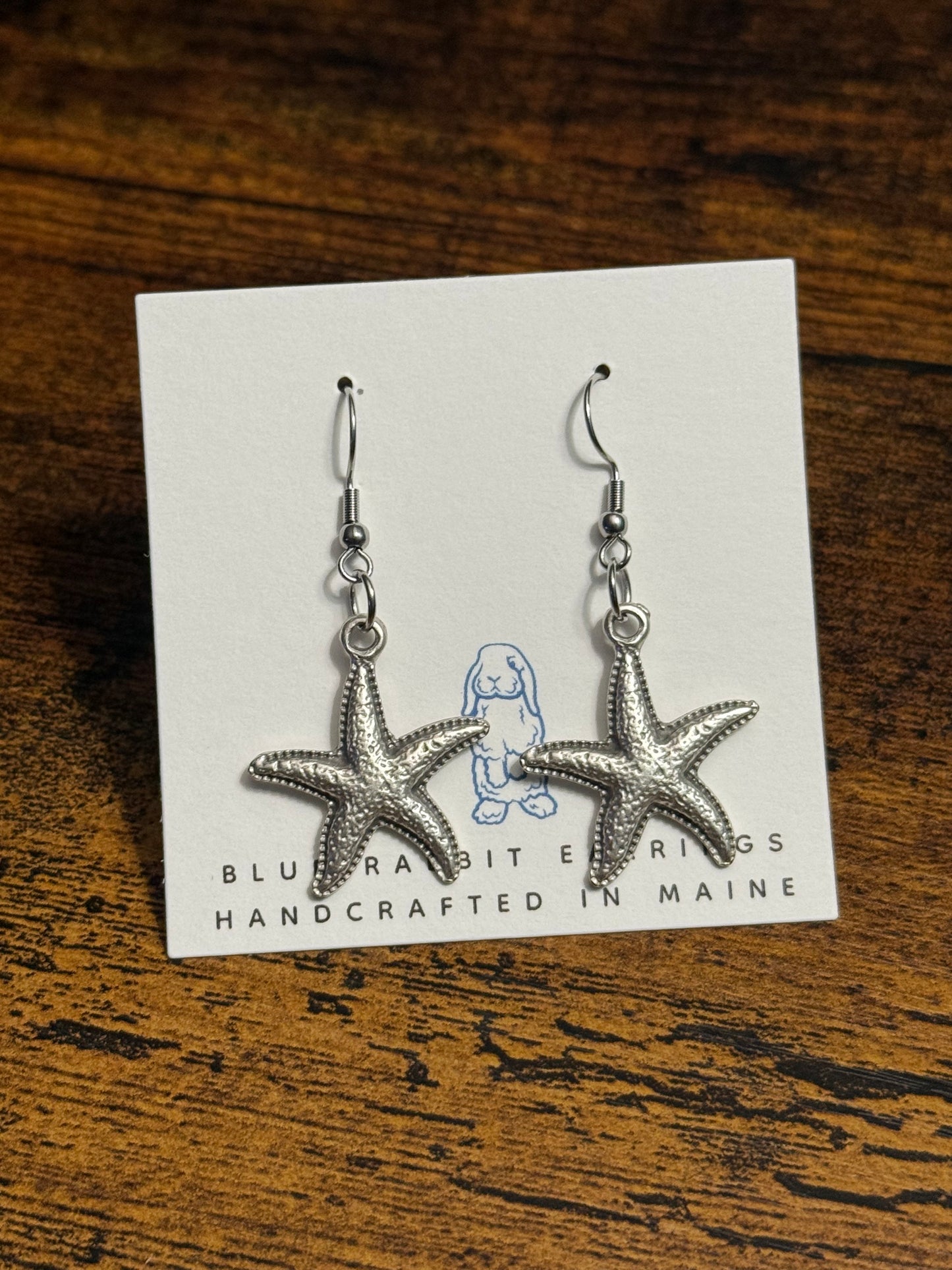 Antique Silver Starfish Earrings