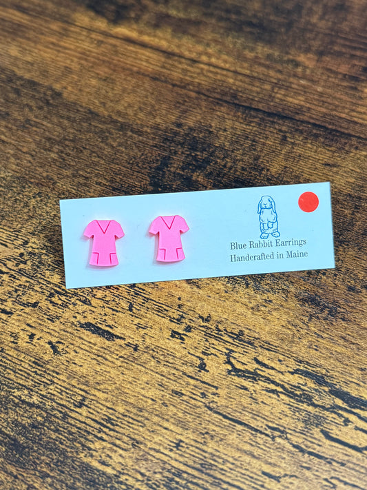 Acrylic Pink Scrub Top Studs