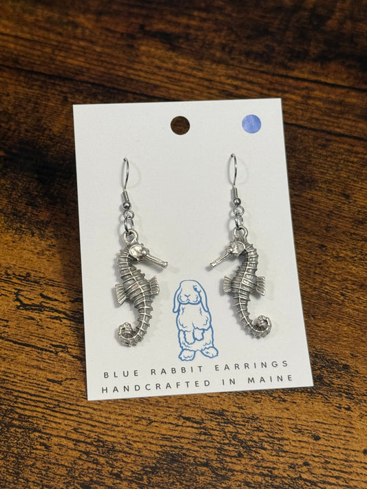 Antique Silver Seahorse Earrings