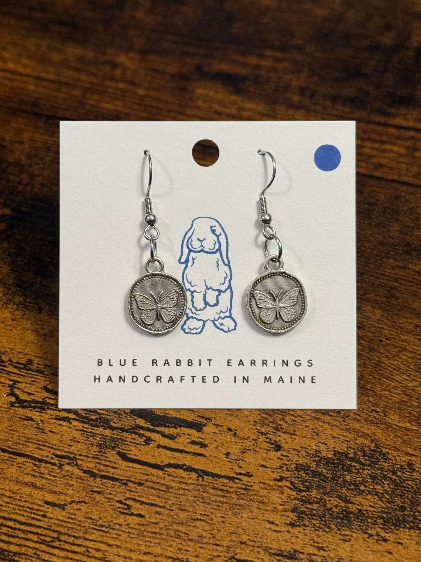 Antique Silver Butterfly Earrings