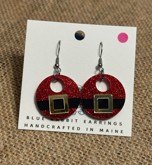 Acrylic Santa’s Belt Earrings