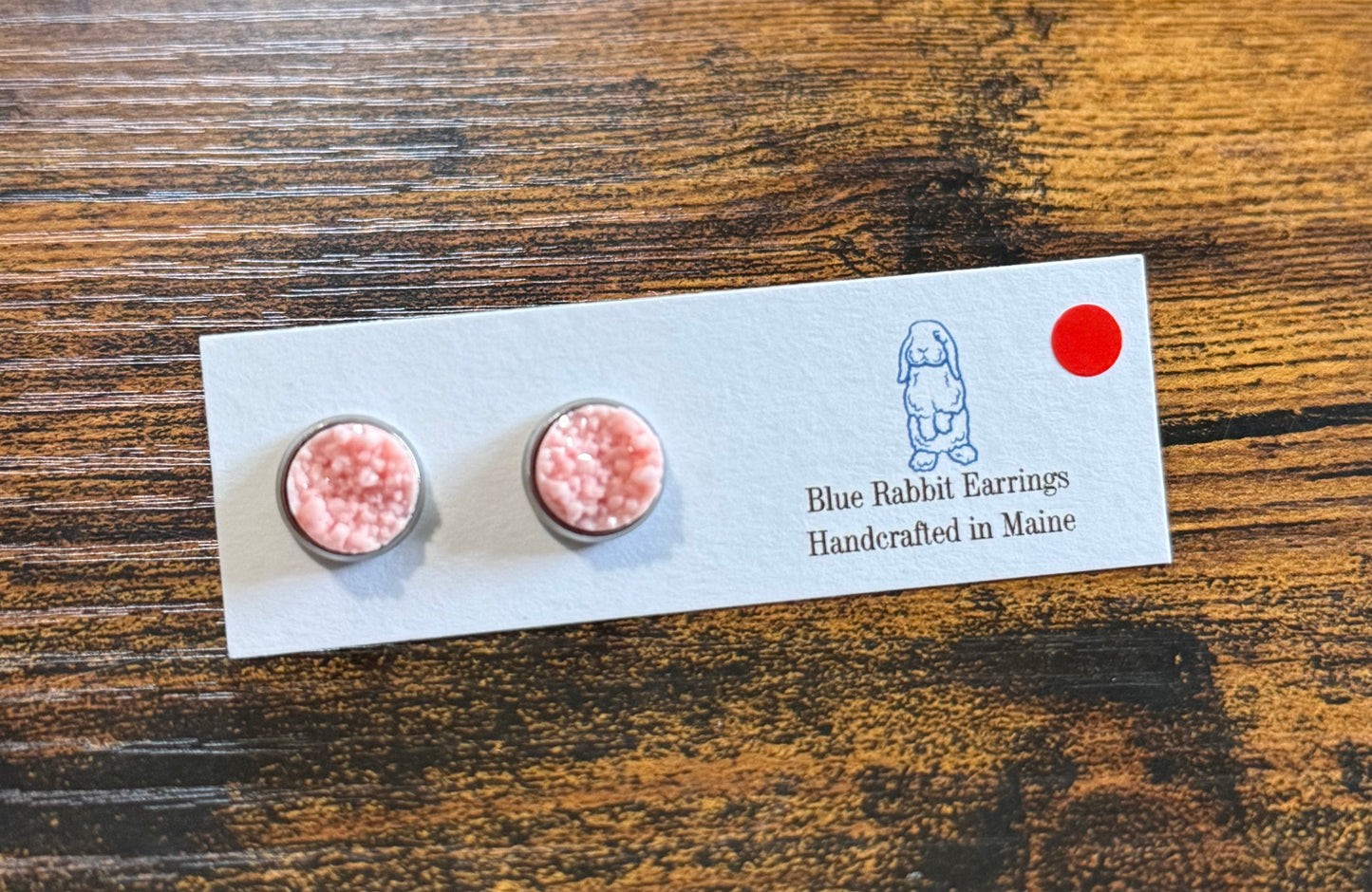 Pink Druzy Studs 10mm