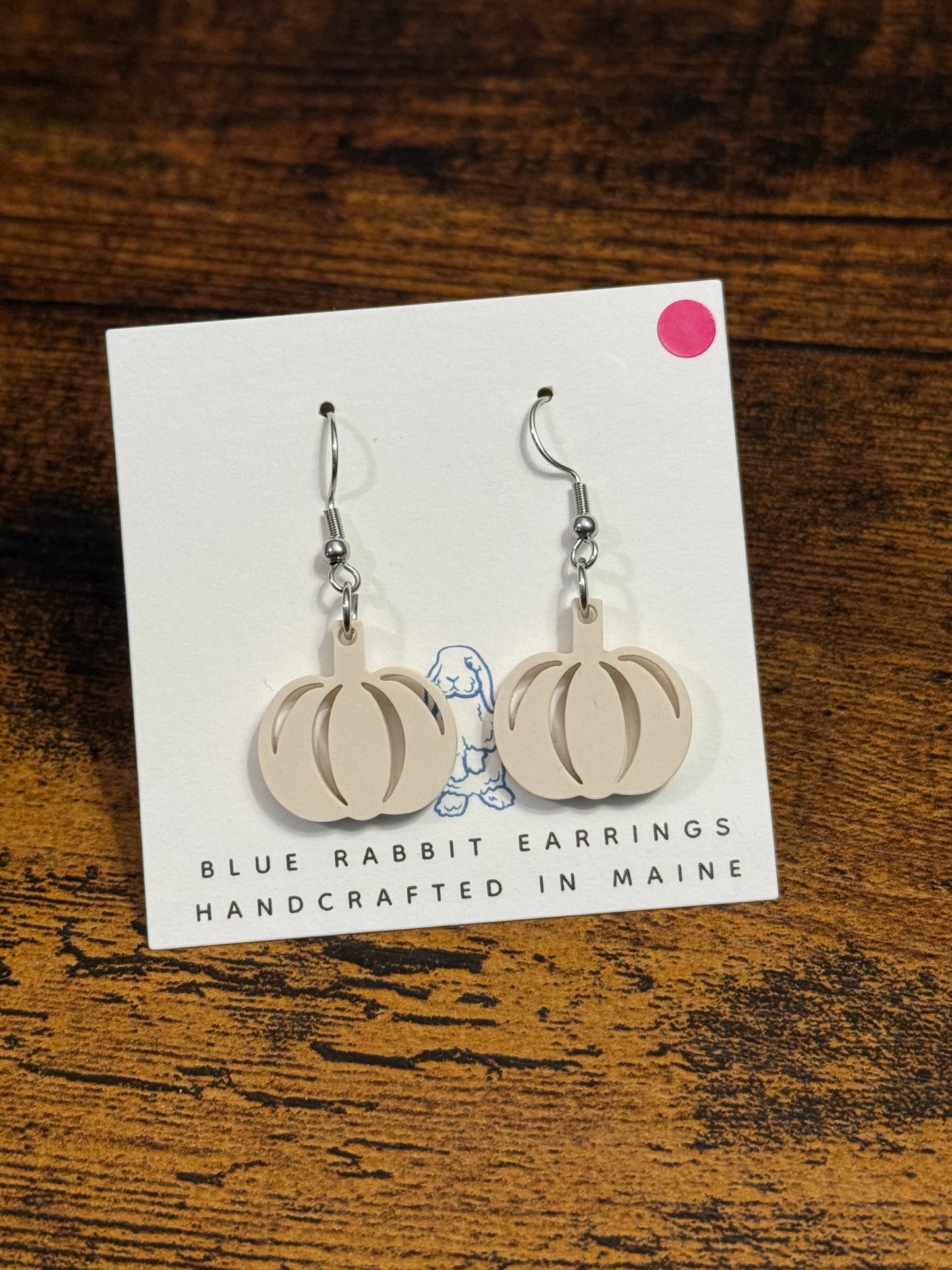 Acrylic Ivory Pumpkin Earrings