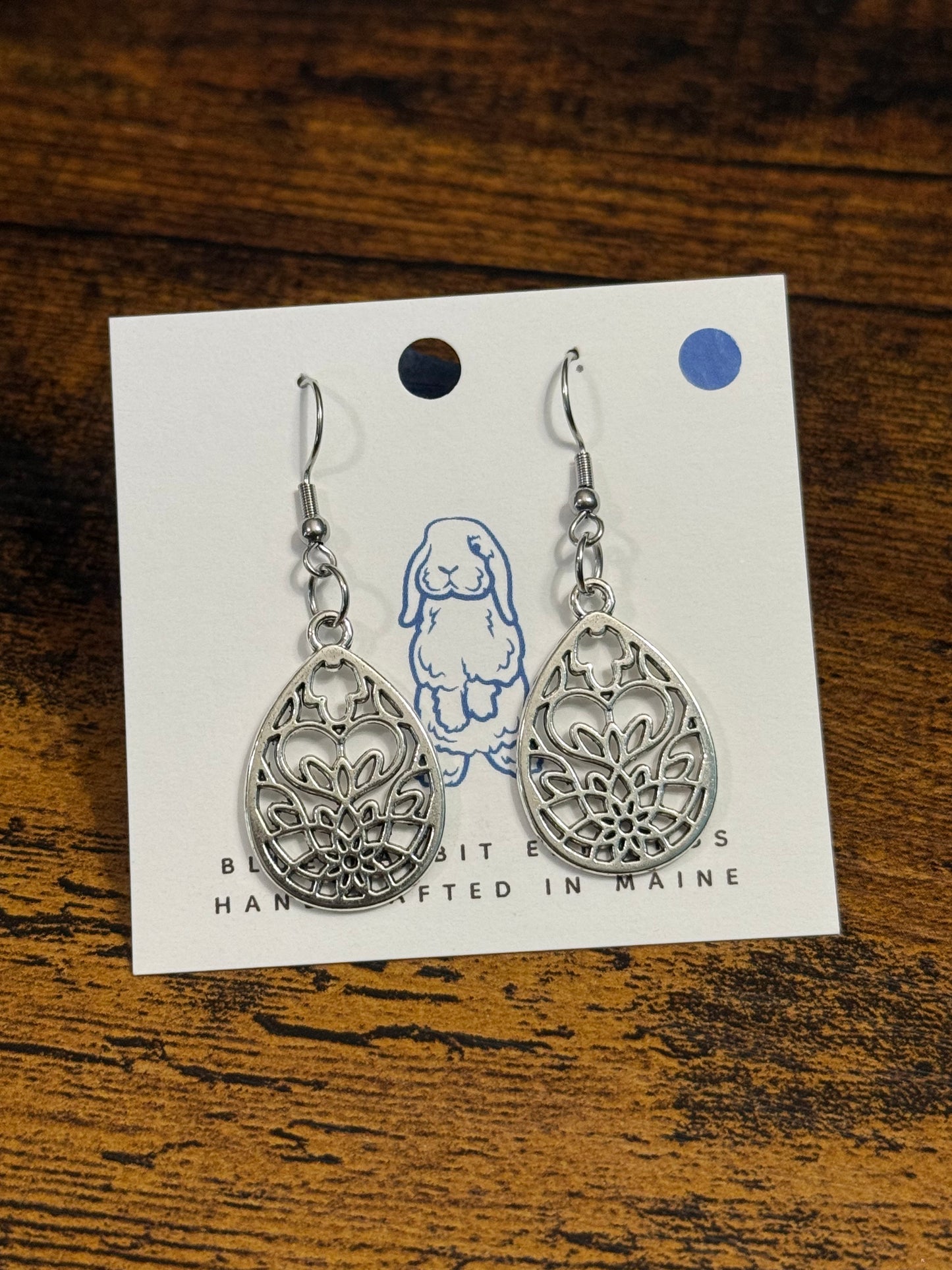 Antique Silver Teardrop Earrings