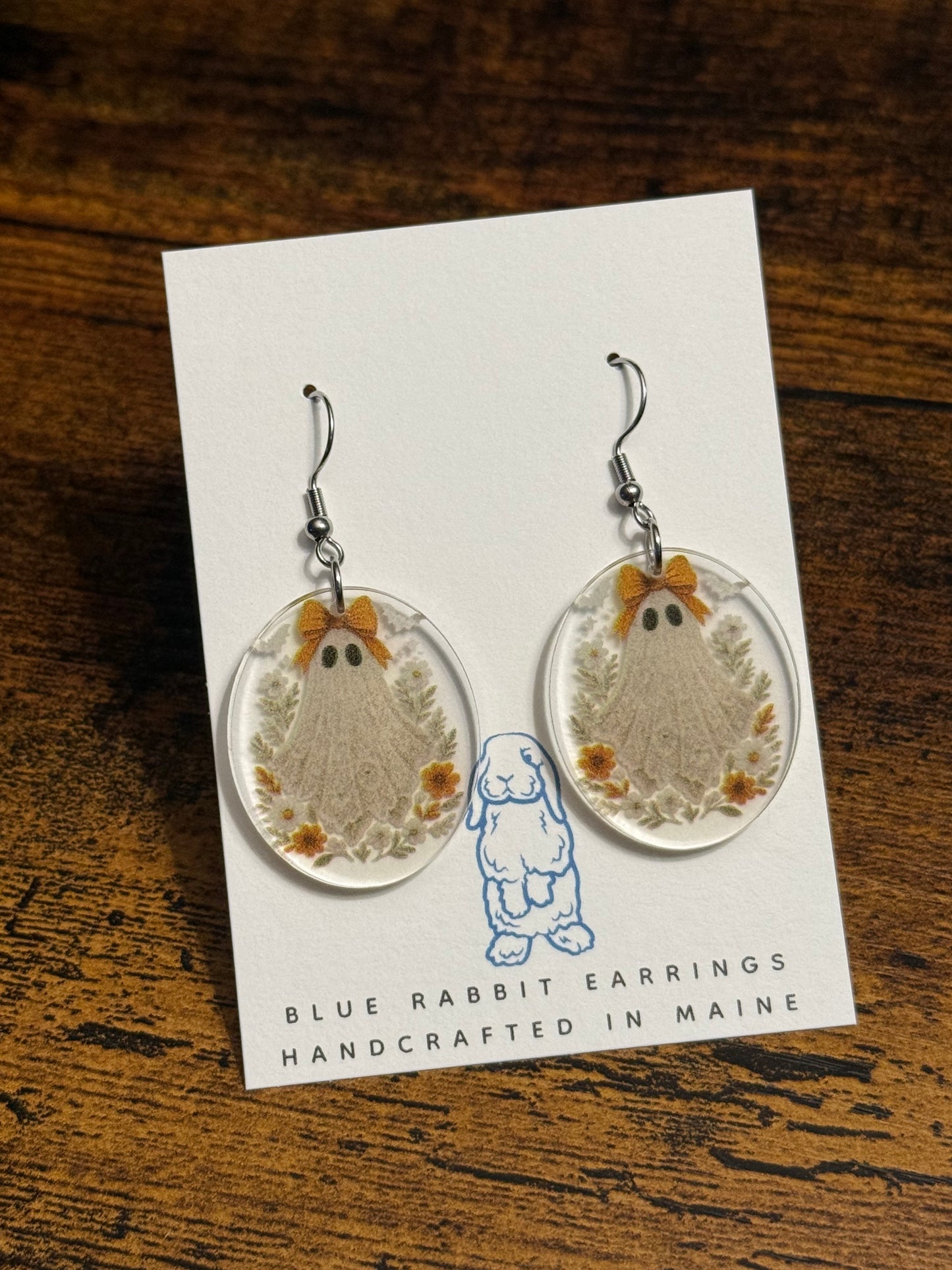 Acrylic Vintage Lace Ghost Earrings