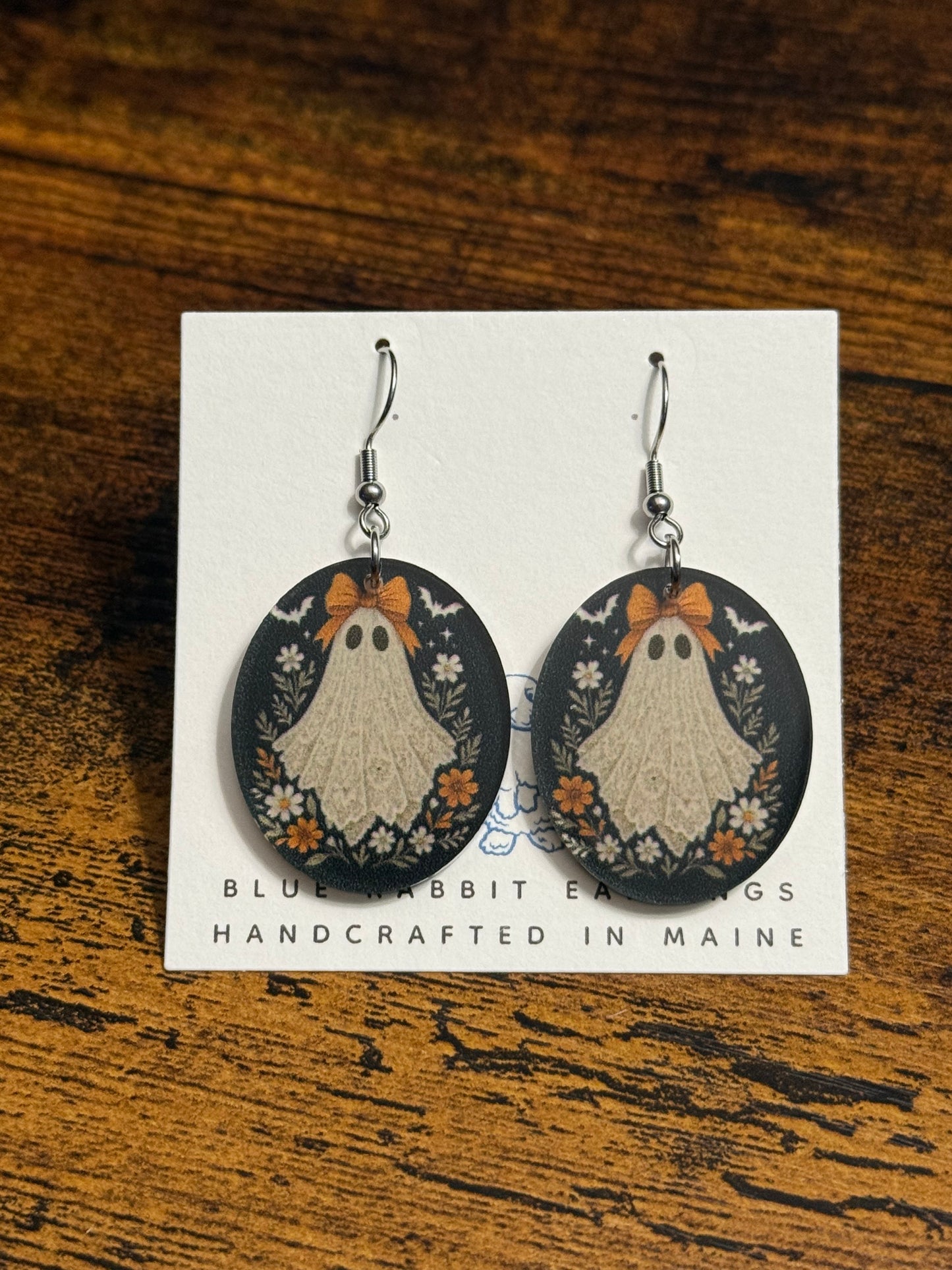 Acrylic Vintage Lace Ghost Earrings