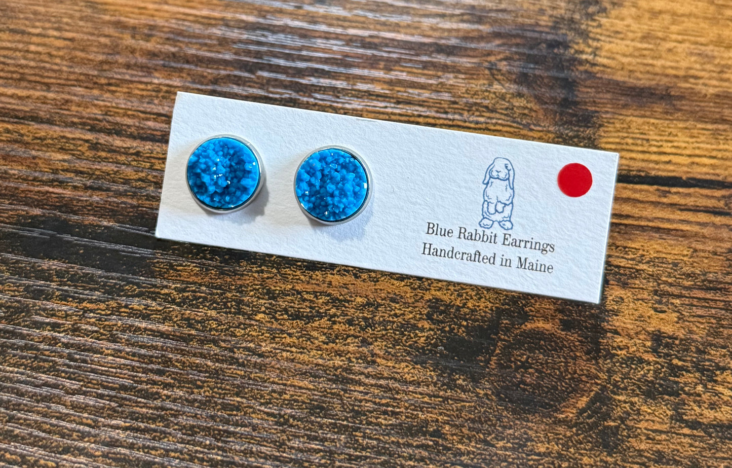 Blue Druzy Studs 12mm