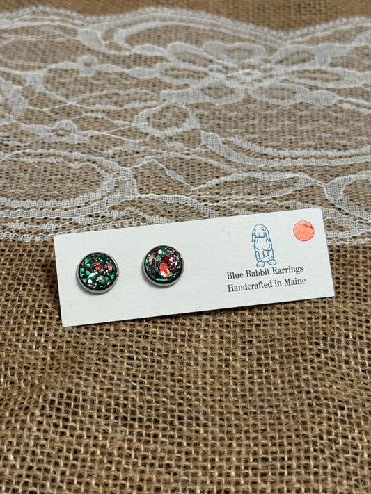 10mm Christmas Glitter Studs