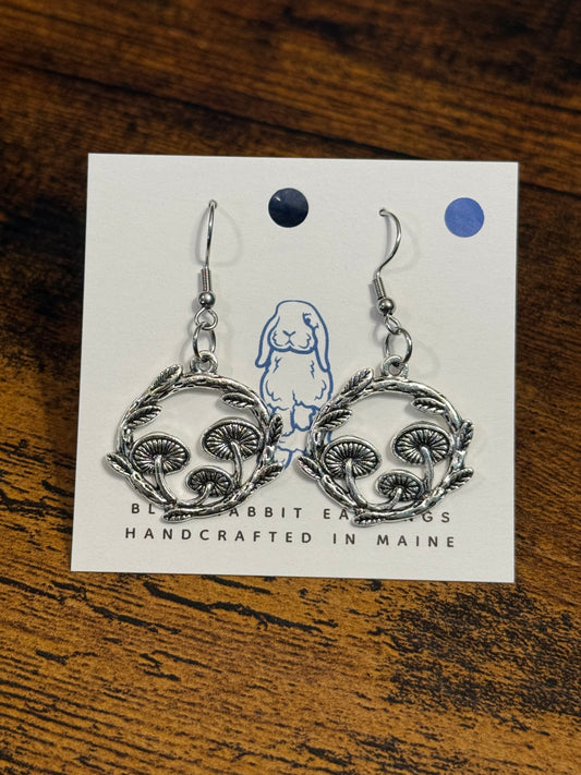 Antique Silver Mushroom Earrings