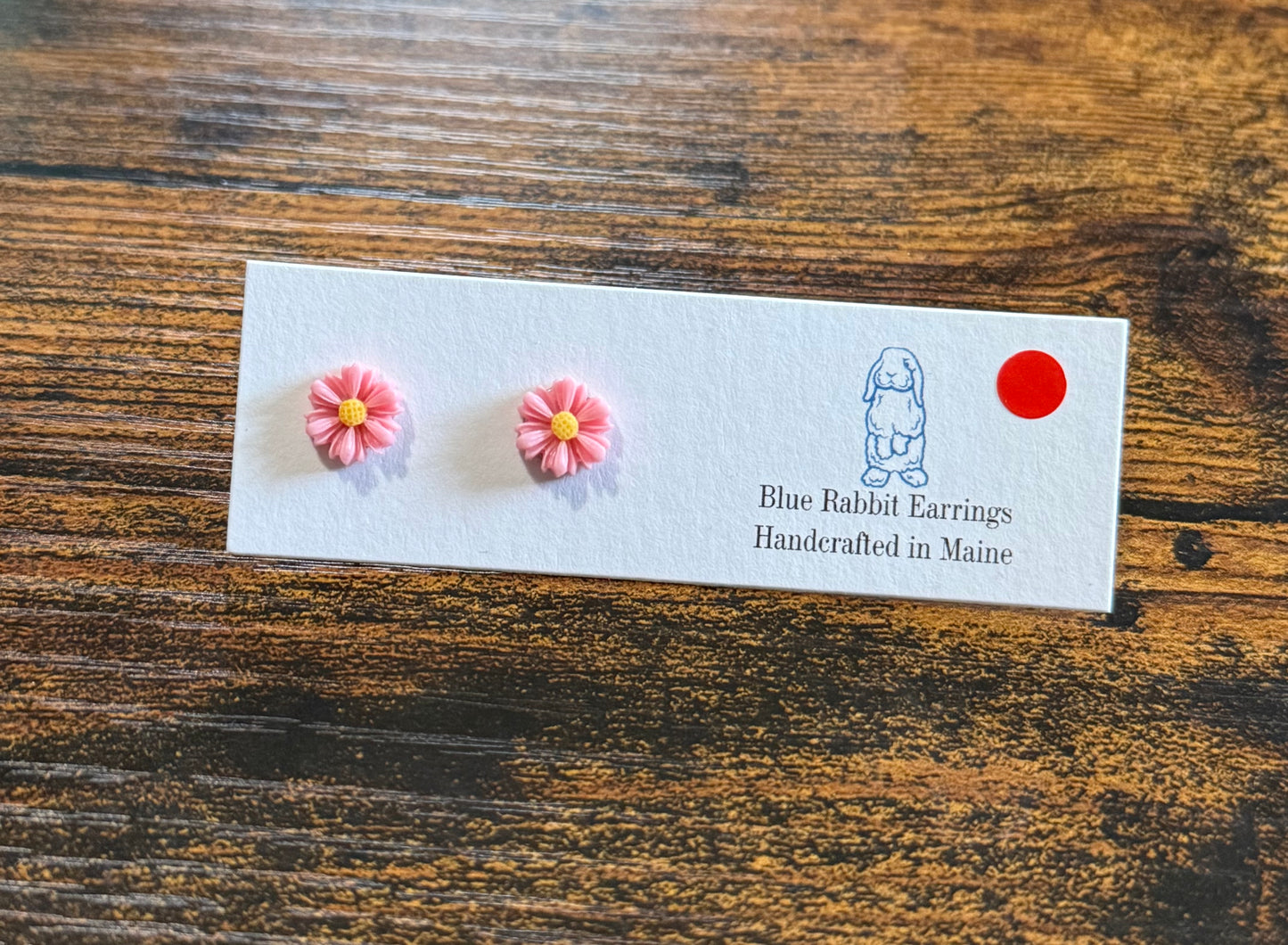 Pink Flower Studs