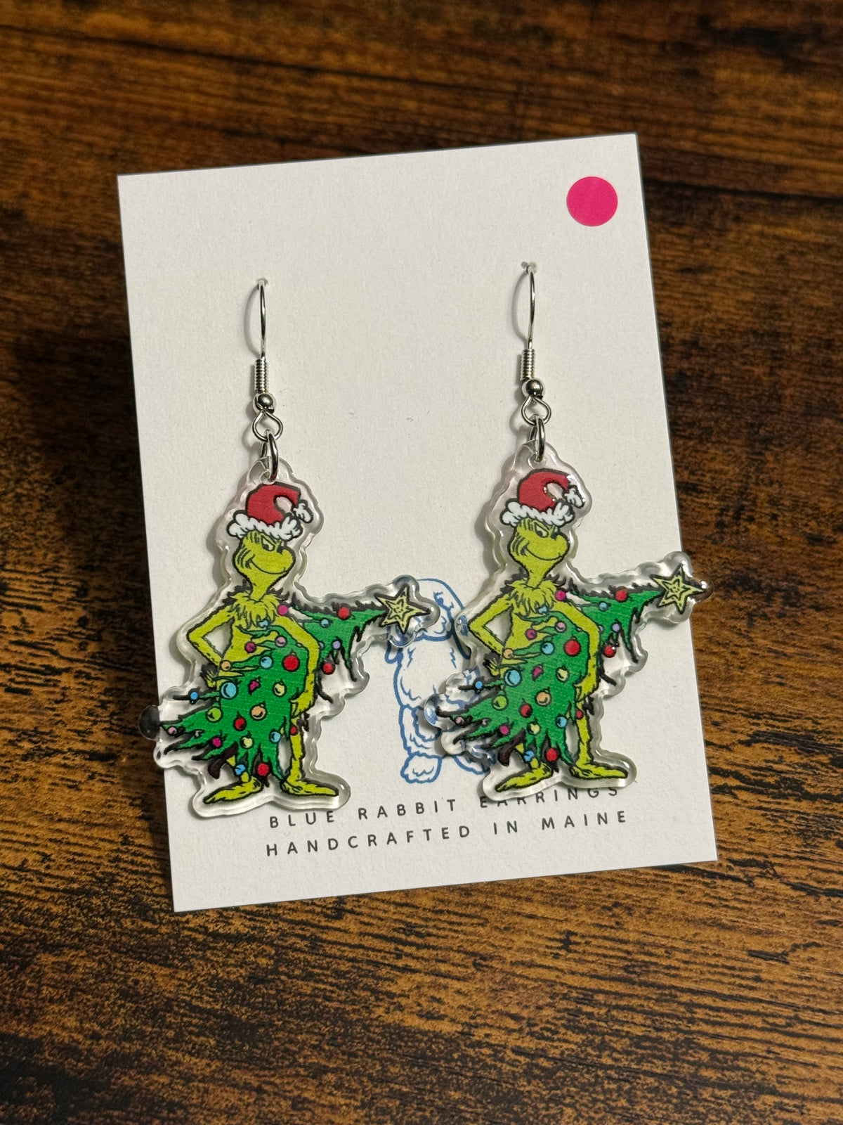 Acrylic Grinch Inspired Earrings