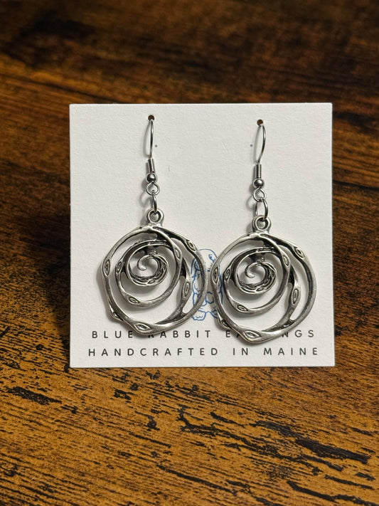 Antique Silver Spiral Earrings