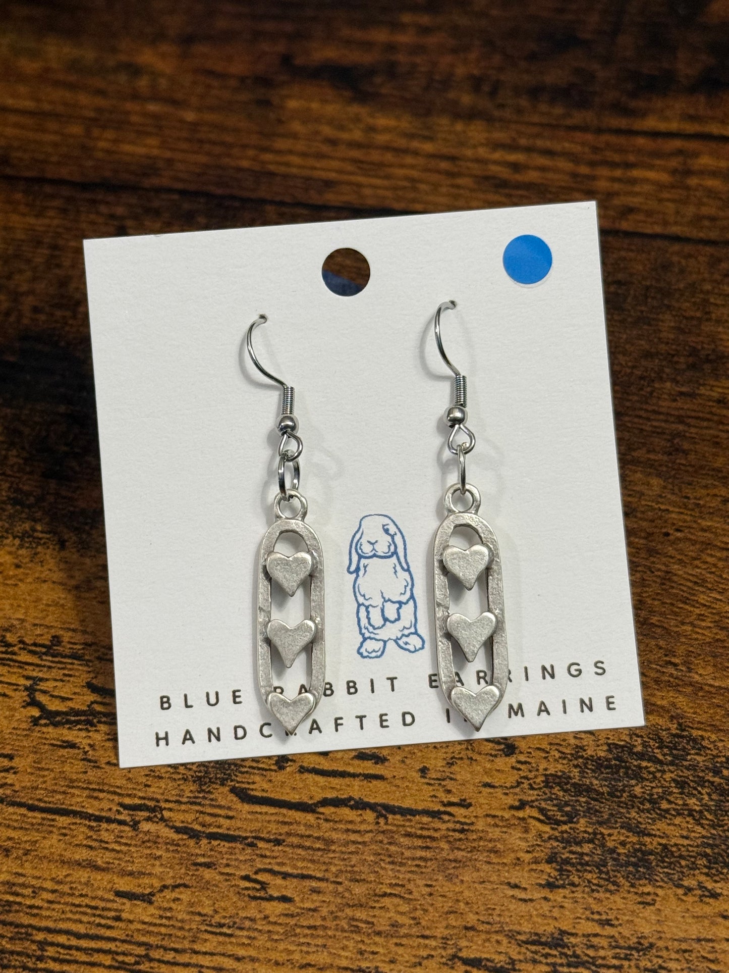 Antique Silver Heart Earrings